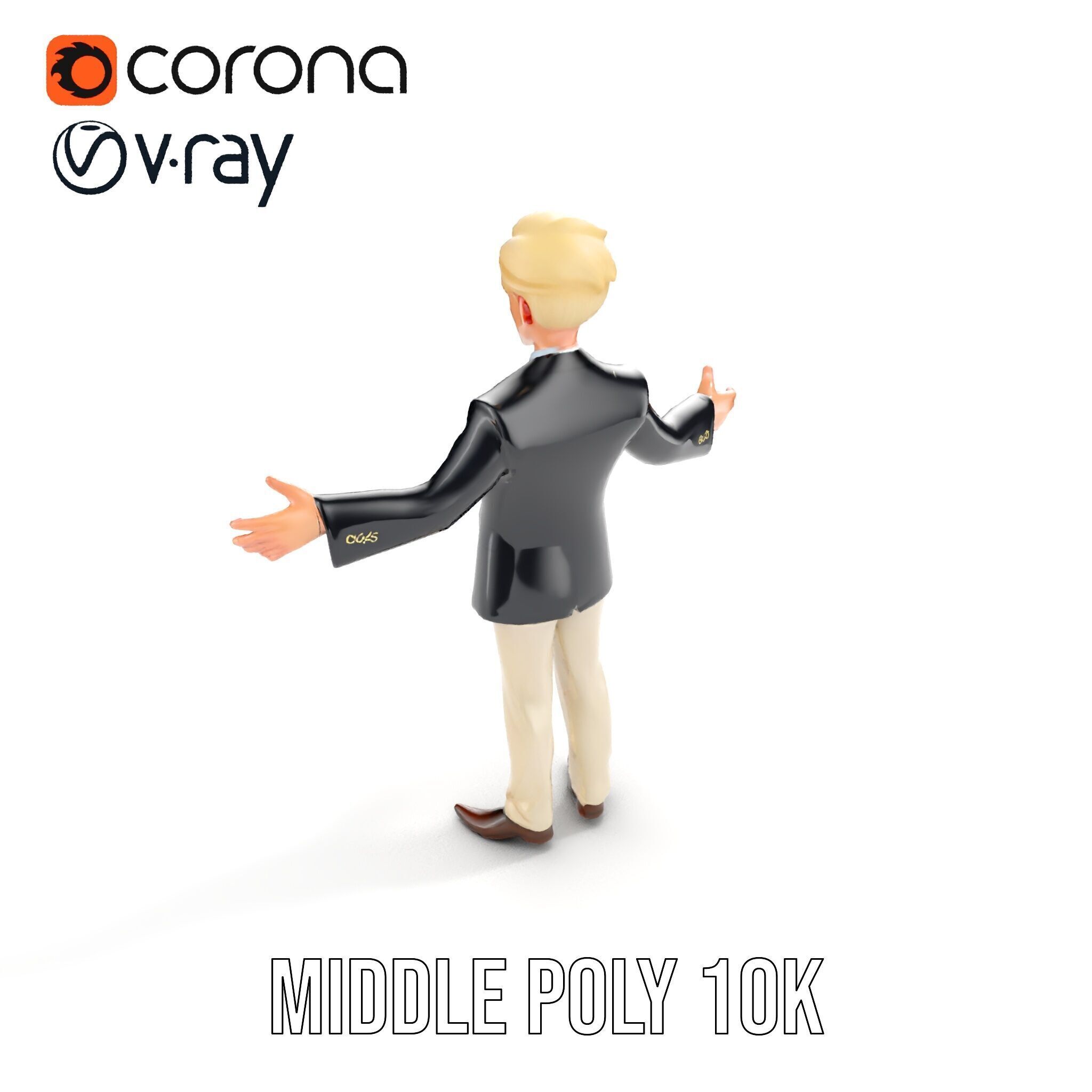 Elegant Young Male Character Rigged and Animated for Games Low-poly 3D model_12