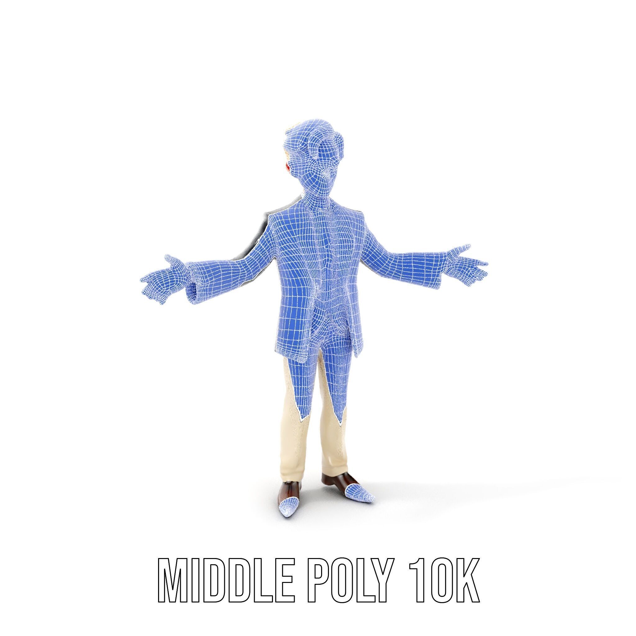 Elegant Young Male Character Rigged and Animated for Games Low-poly 3D model_20