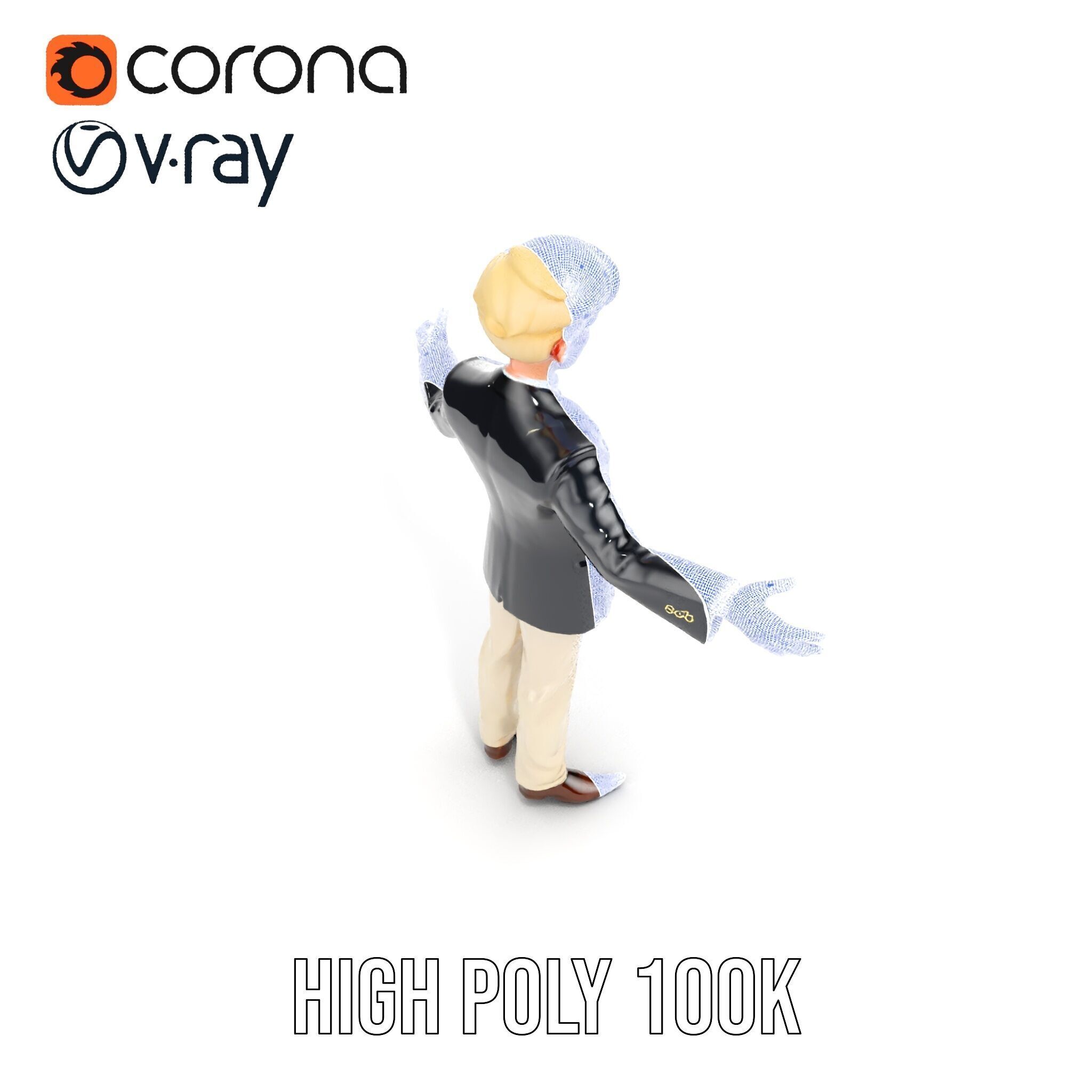 Elegant Young Male Character Rigged and Animated for Games Low-poly 3D model_27