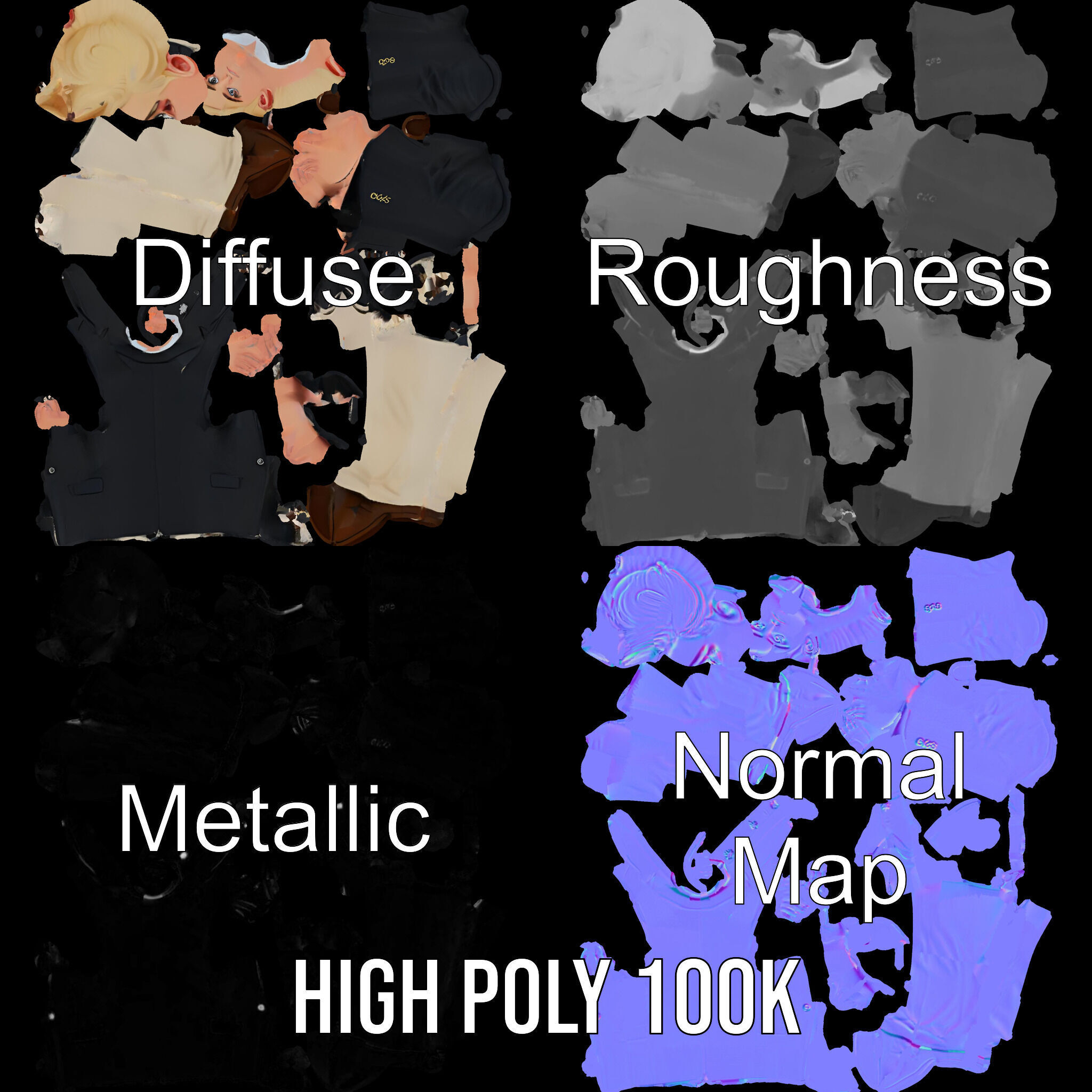 Elegant Young Male Character Rigged and Animated for Games Low-poly 3D model_3