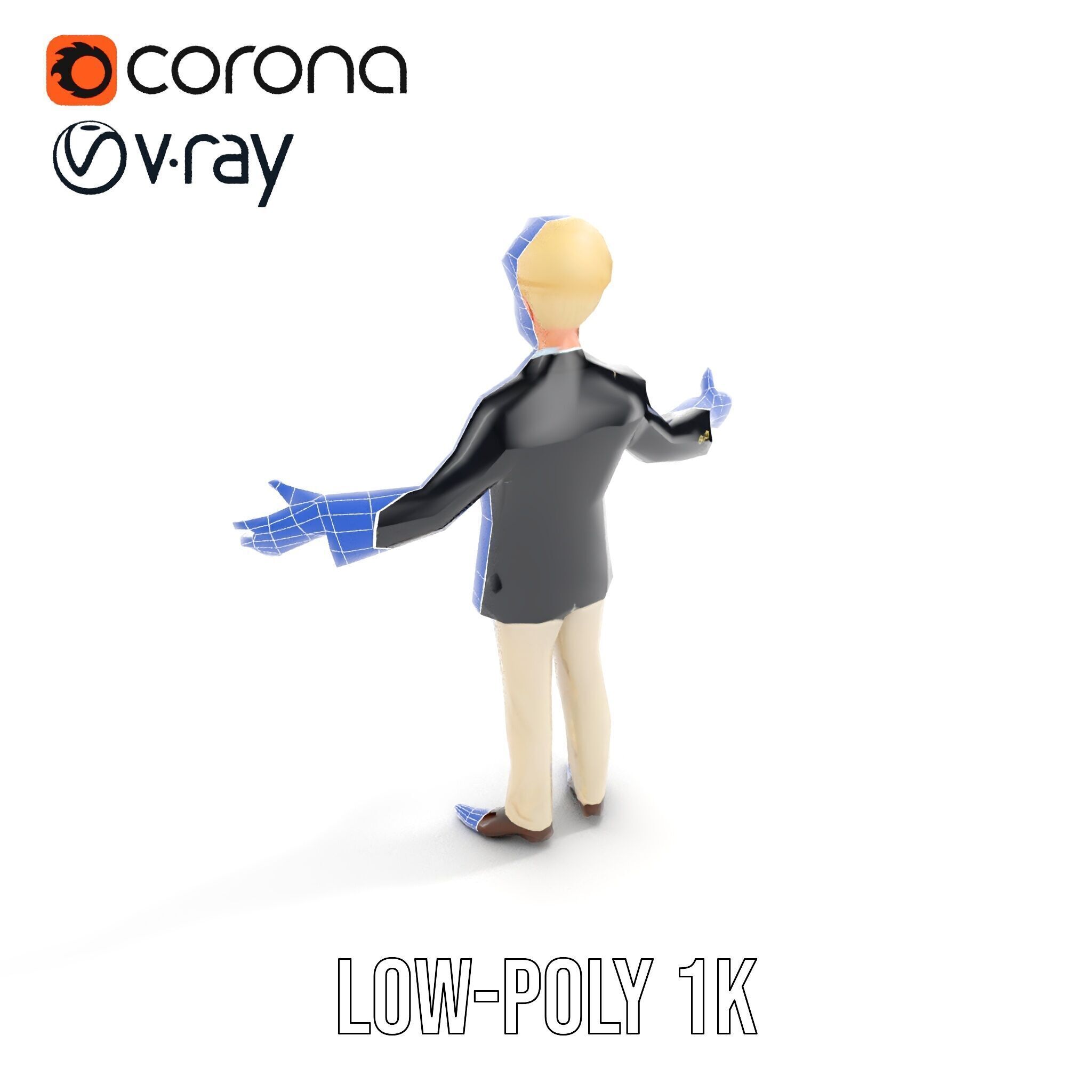 Elegant Young Male Character Rigged and Animated for Games Low-poly 3D model_19