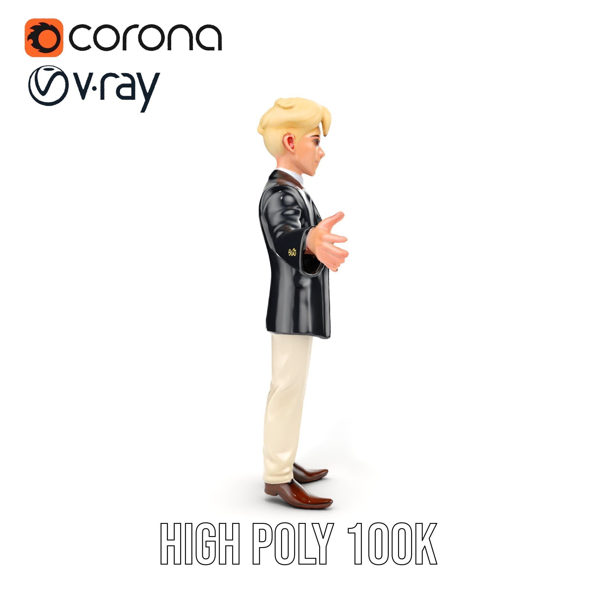 Elegant Young Male Character Rigged and Animated for Games Low-poly 3D model_33