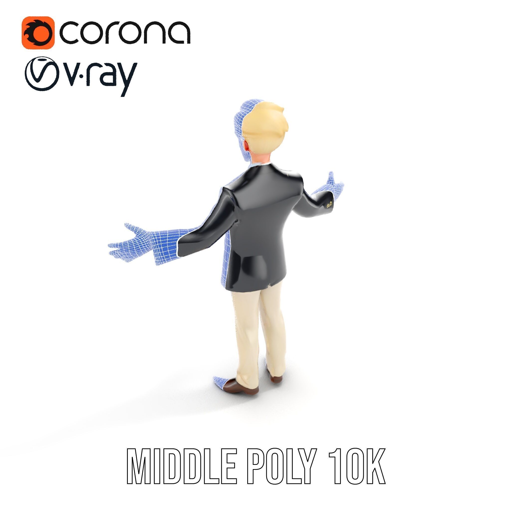 Elegant Young Male Character Rigged and Animated for Games Low-poly 3D model_28