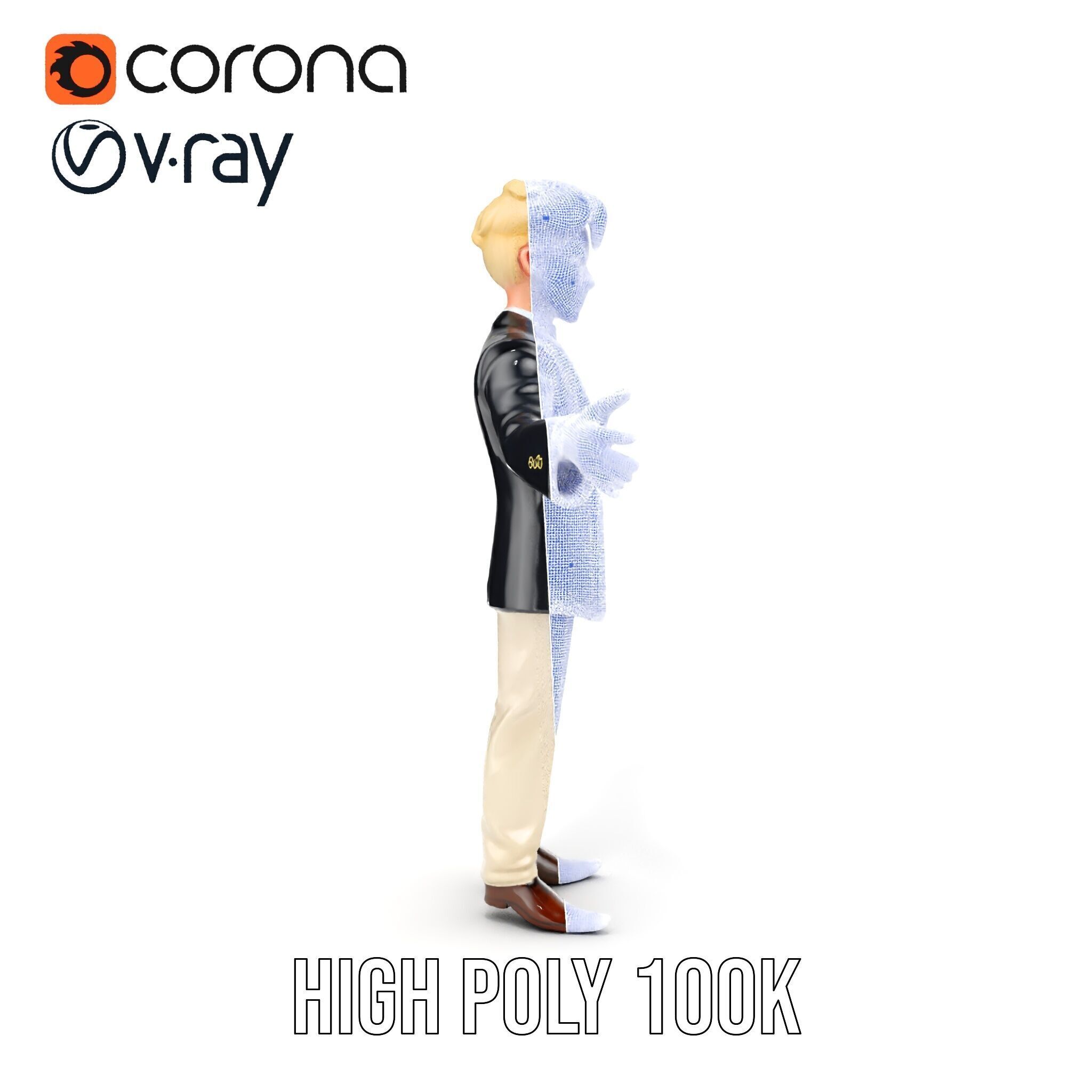 Elegant Young Male Character Rigged and Animated for Games Low-poly 3D model_36