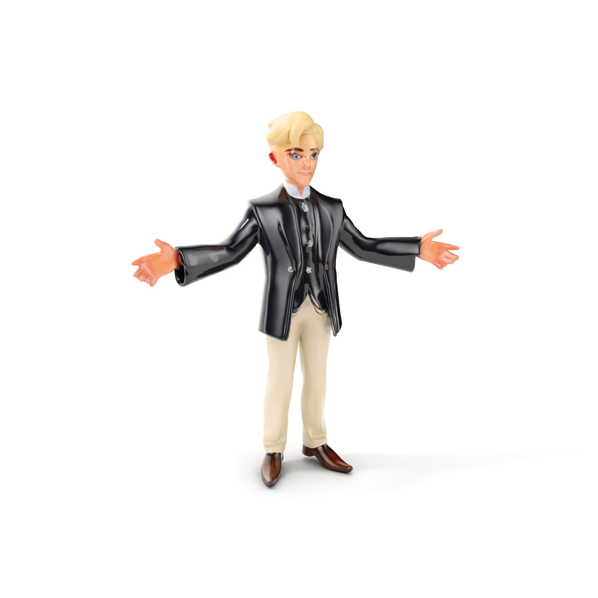 Elegant Young Male Character Rigged and Animated for Games Low-poly 3D model_15