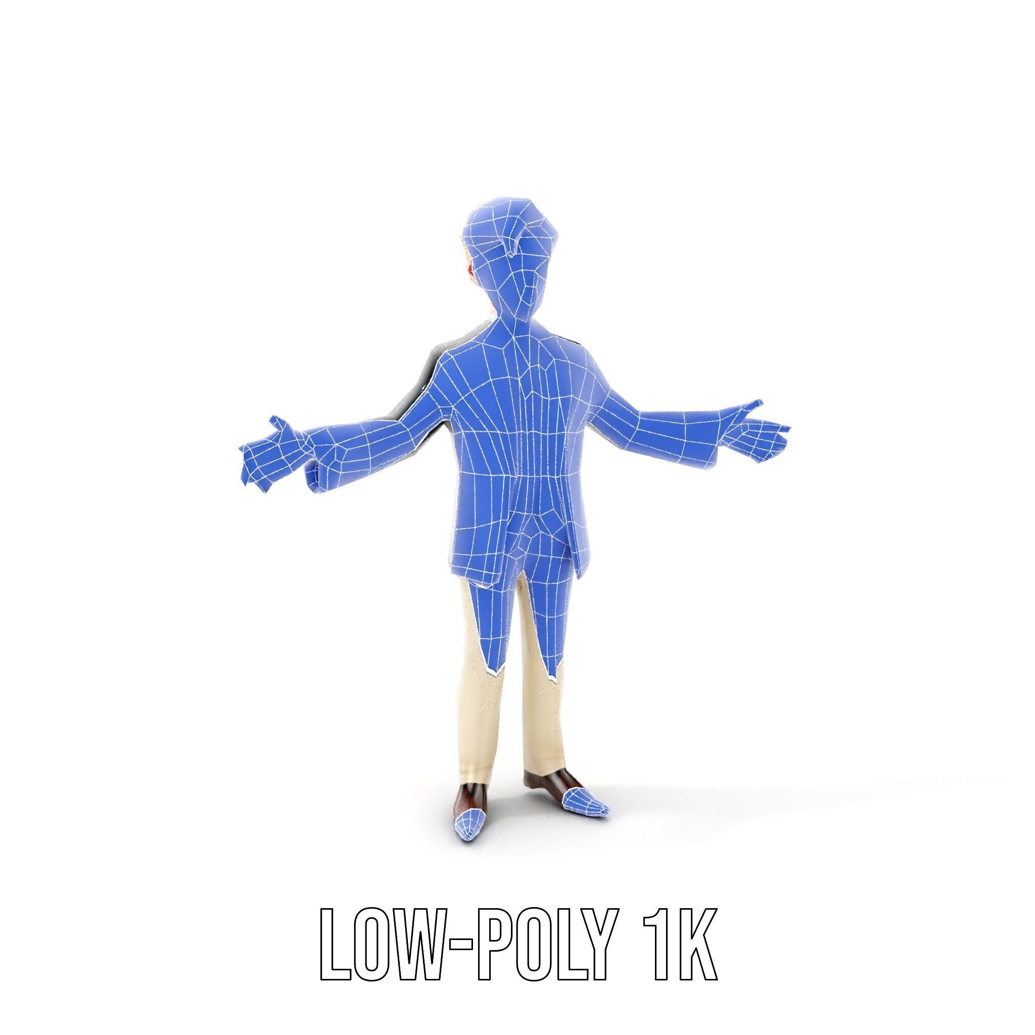 Elegant Young Male Character Rigged and Animated for Games Low-poly 3D model_7