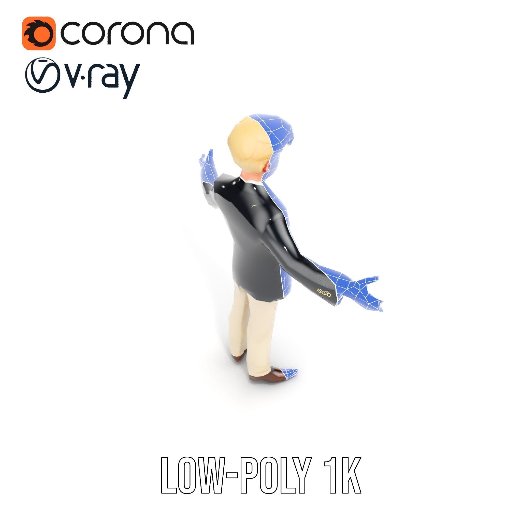 Elegant Young Male Character Rigged and Animated for Games Low-poly 3D model_13