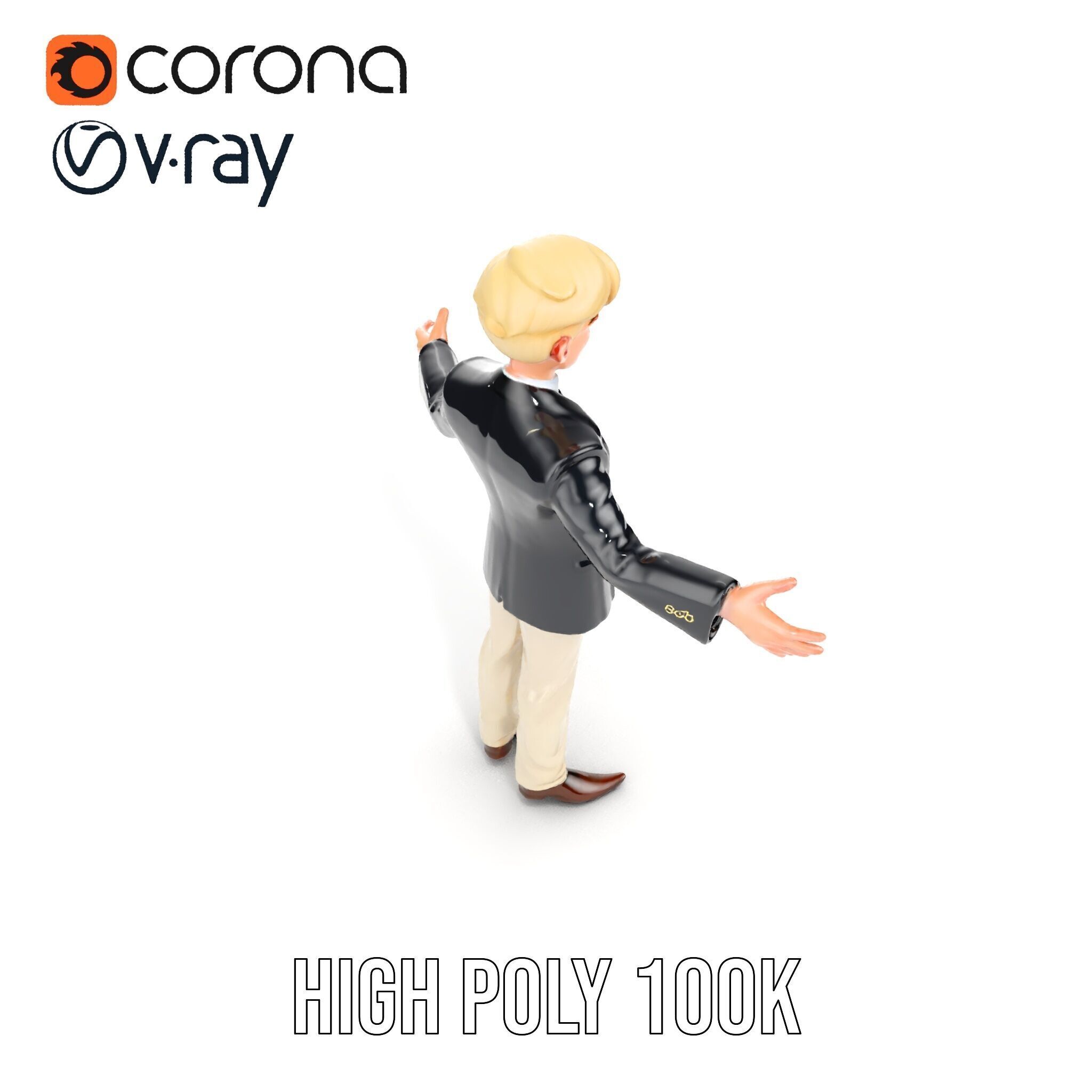 Elegant Young Male Character Rigged and Animated for Games Low-poly 3D model_17