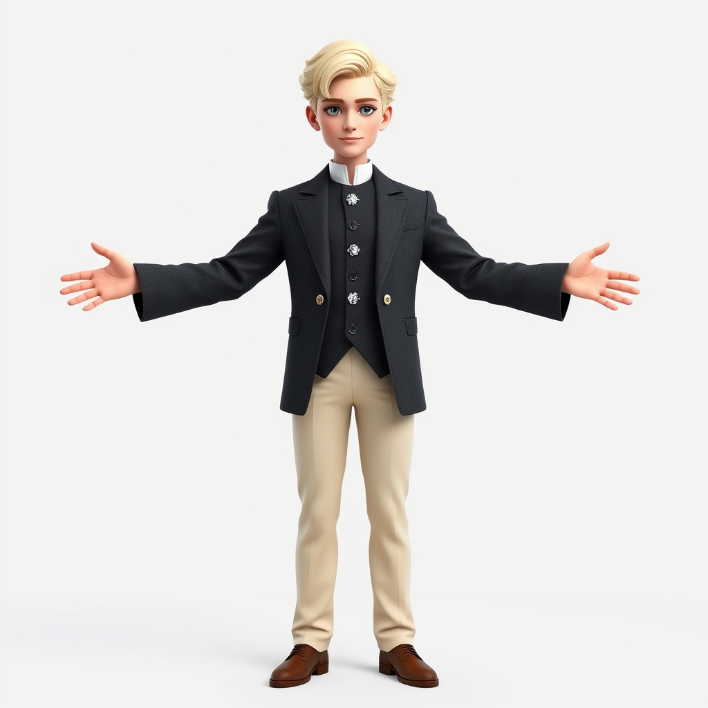 Elegant Young Male Character Rigged and Animated for Games Low-poly 3D model_2