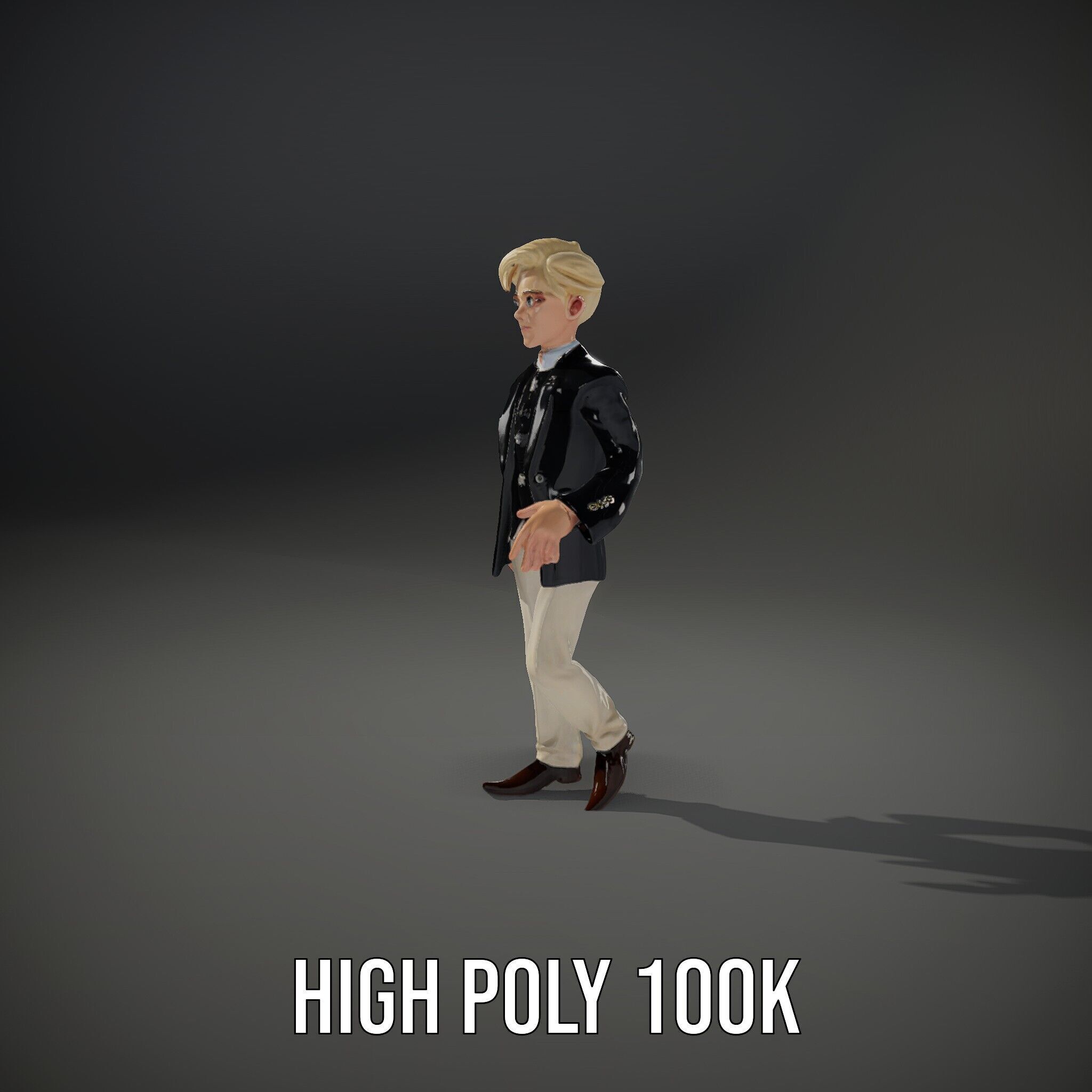 Elegant Young Male Character Rigged and Animated for Games Low-poly 3D model_14