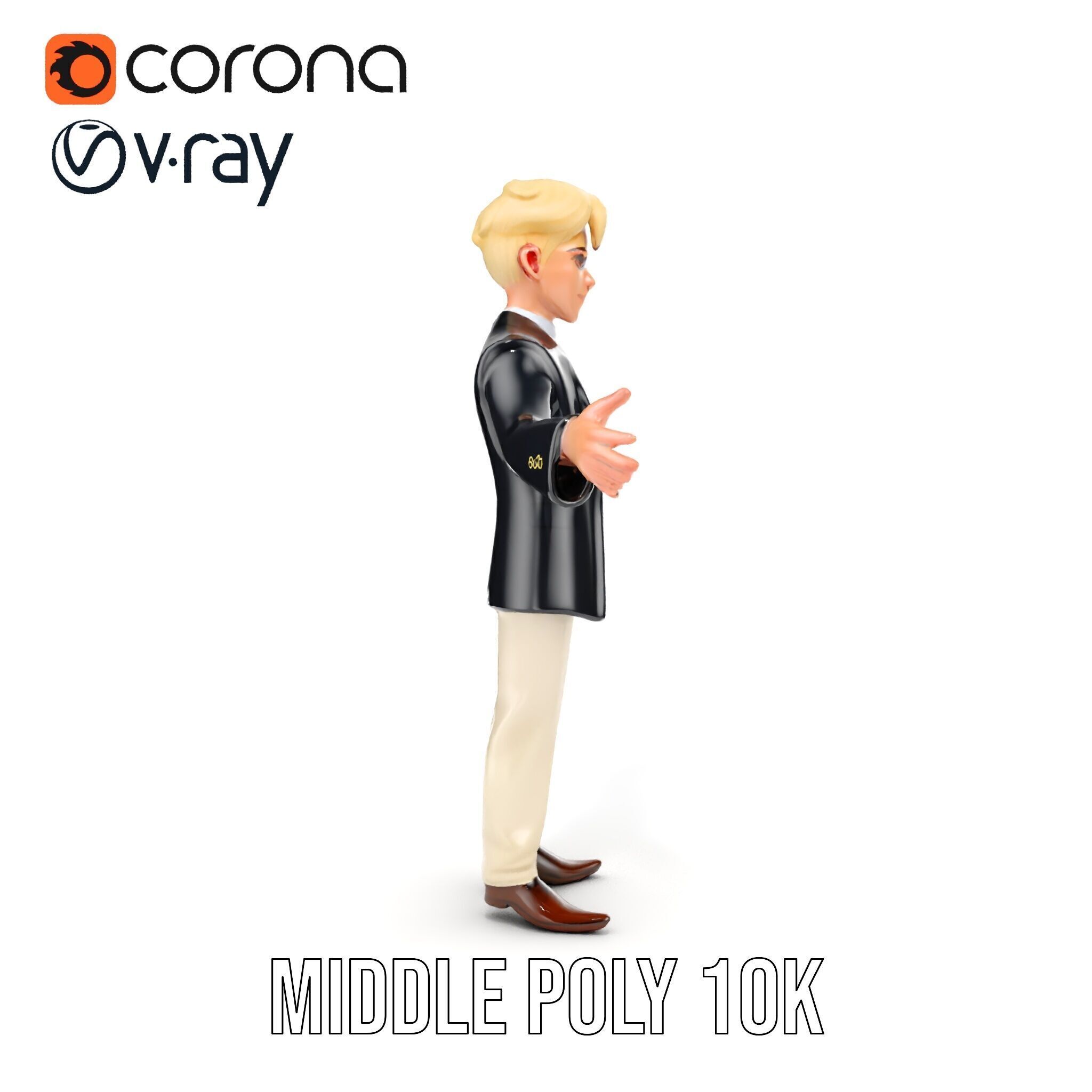 Elegant Young Male Character Rigged and Animated for Games Low-poly 3D model_25