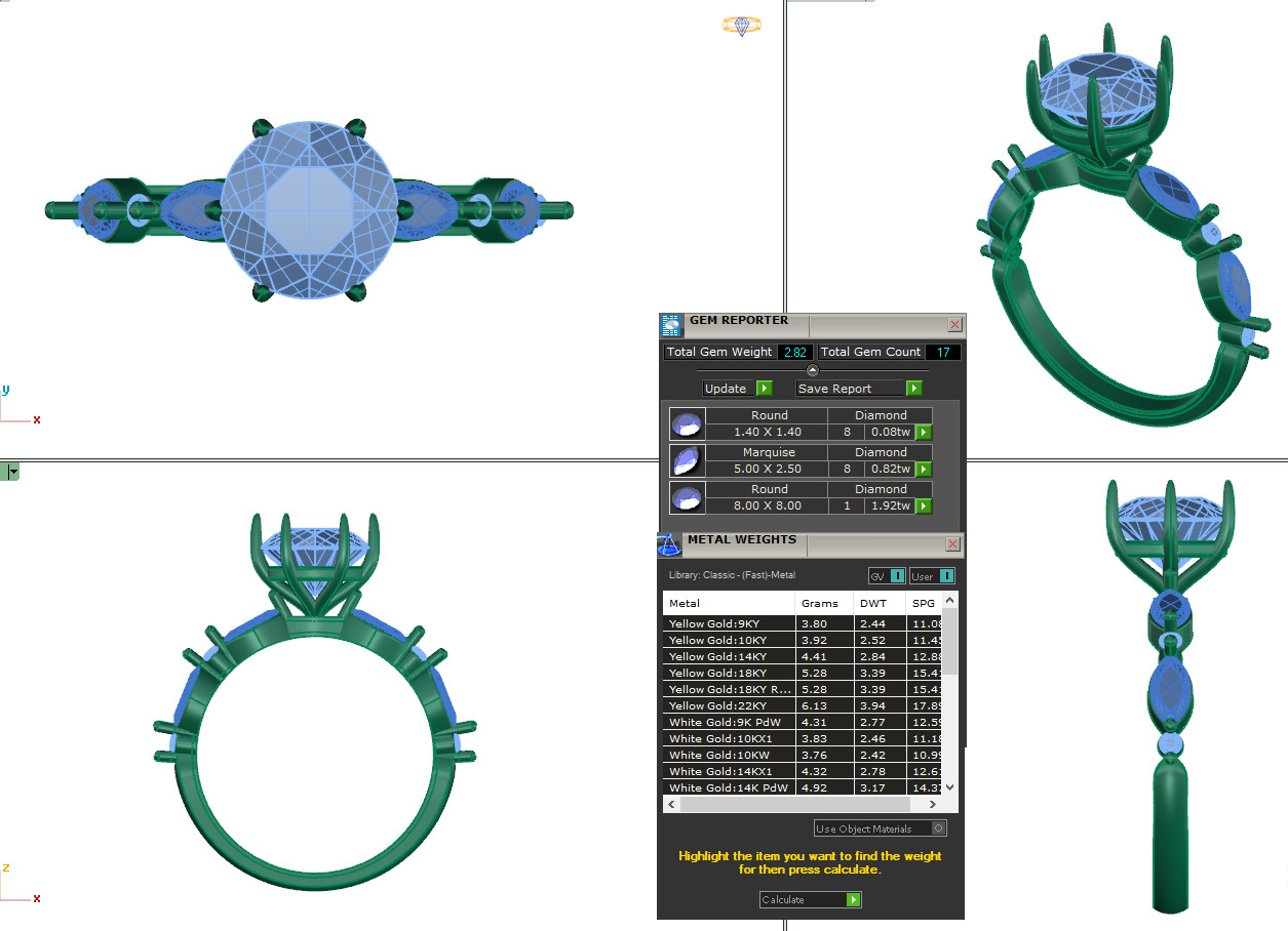 ROUND  DIAMOND RING -CAD-020  3D model_19