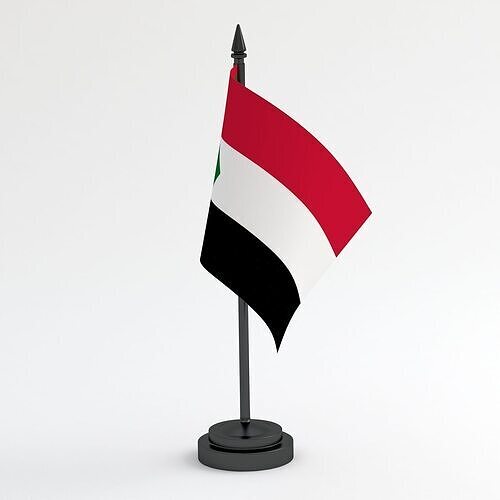 Table Flag Sudan 3D model
