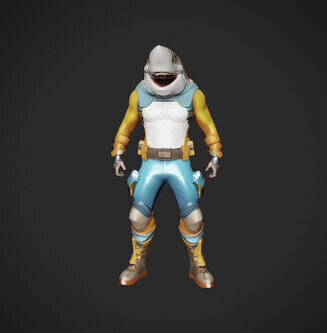  Fortnite Lurker Shark Character 3D Model 3D print model