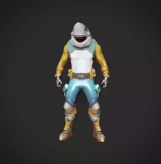  Fortnite Lurker Shark Character 3D Model