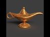 Chinese gold magic lamp   Low-poly 3D model_1