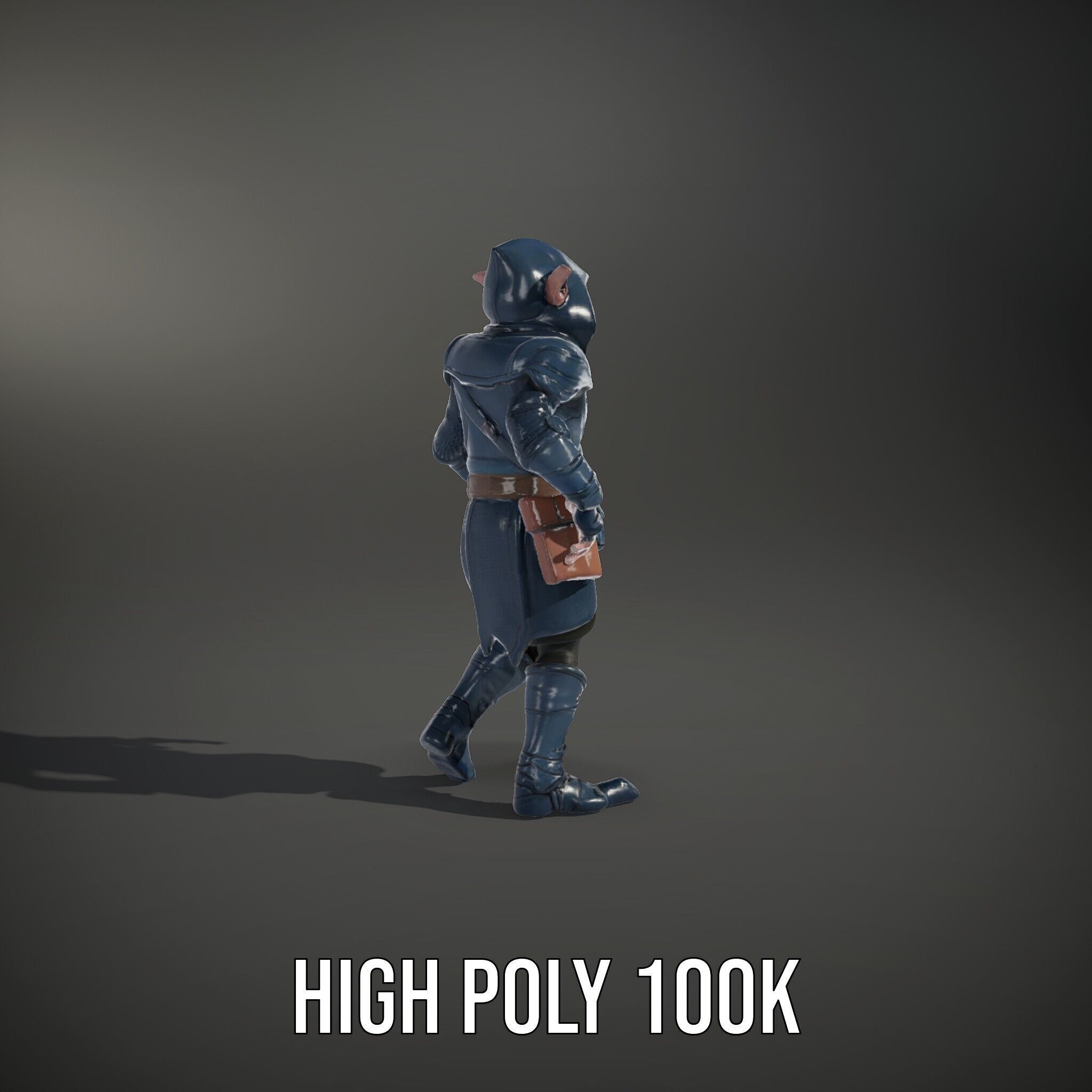 Rigged and Animated Hooded Goblin Warrior D Character Model Low-poly 3D model_11