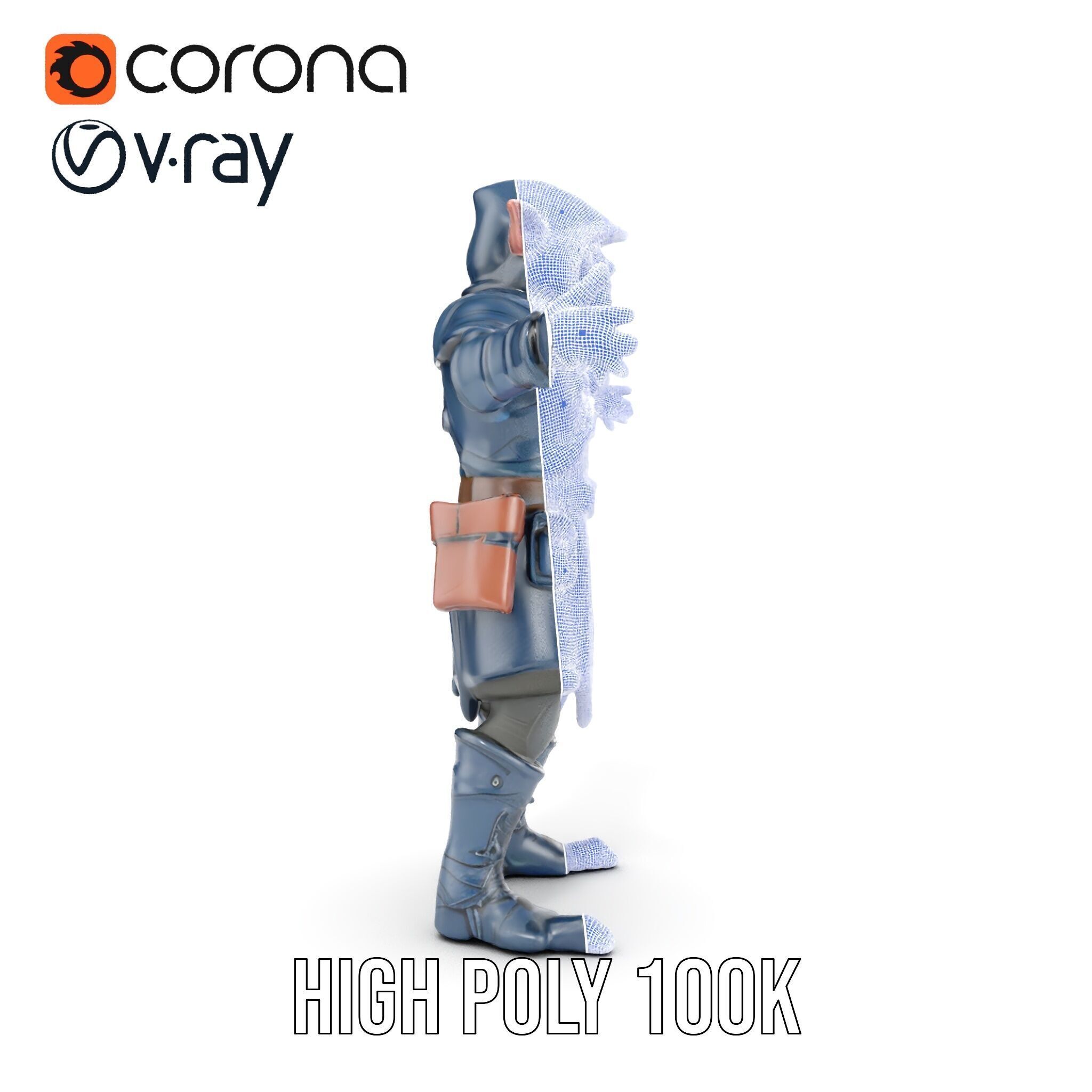 Rigged and Animated Hooded Goblin Warrior D Character Model Low-poly 3D model_39