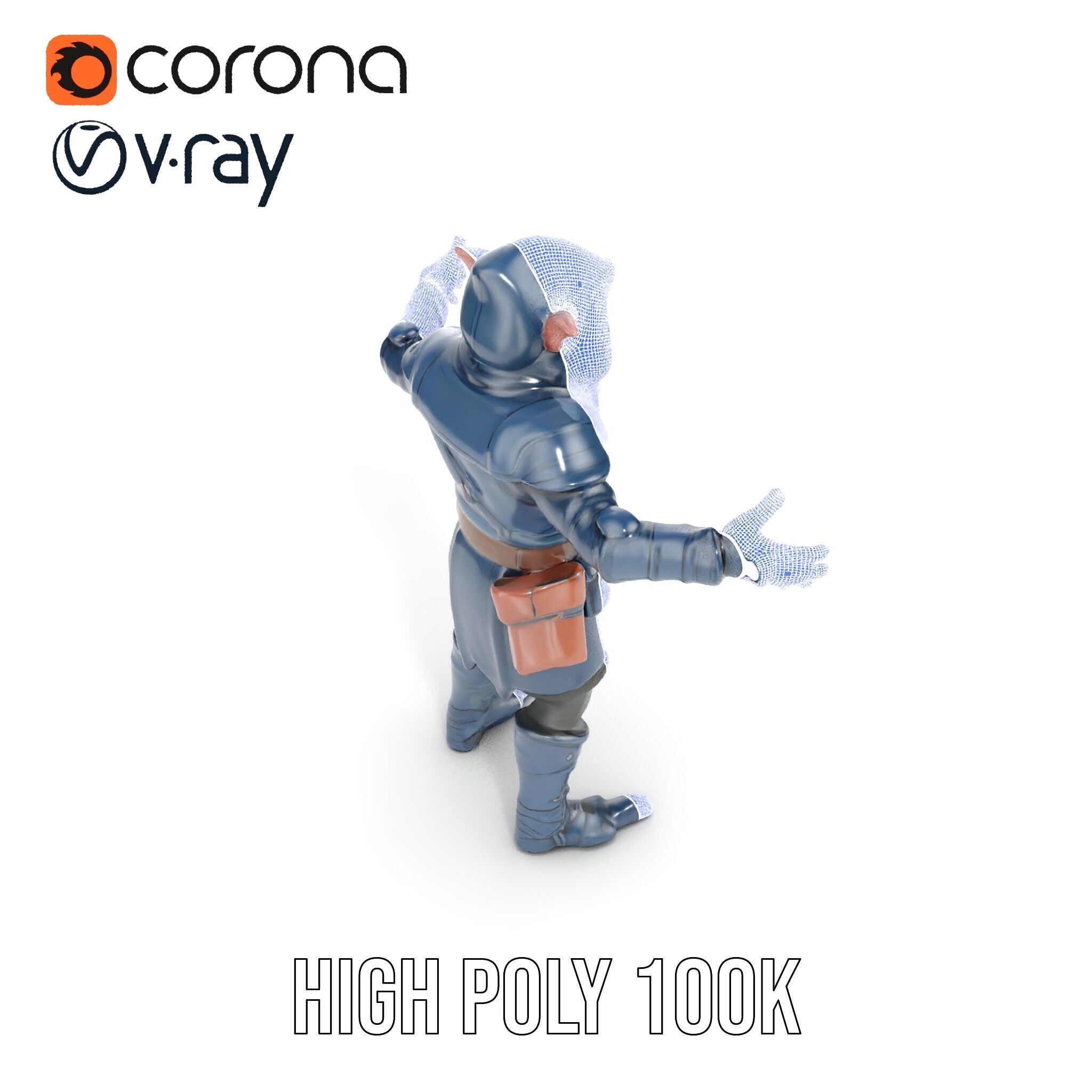 Rigged and Animated Hooded Goblin Warrior D Character Model Low-poly 3D model_30
