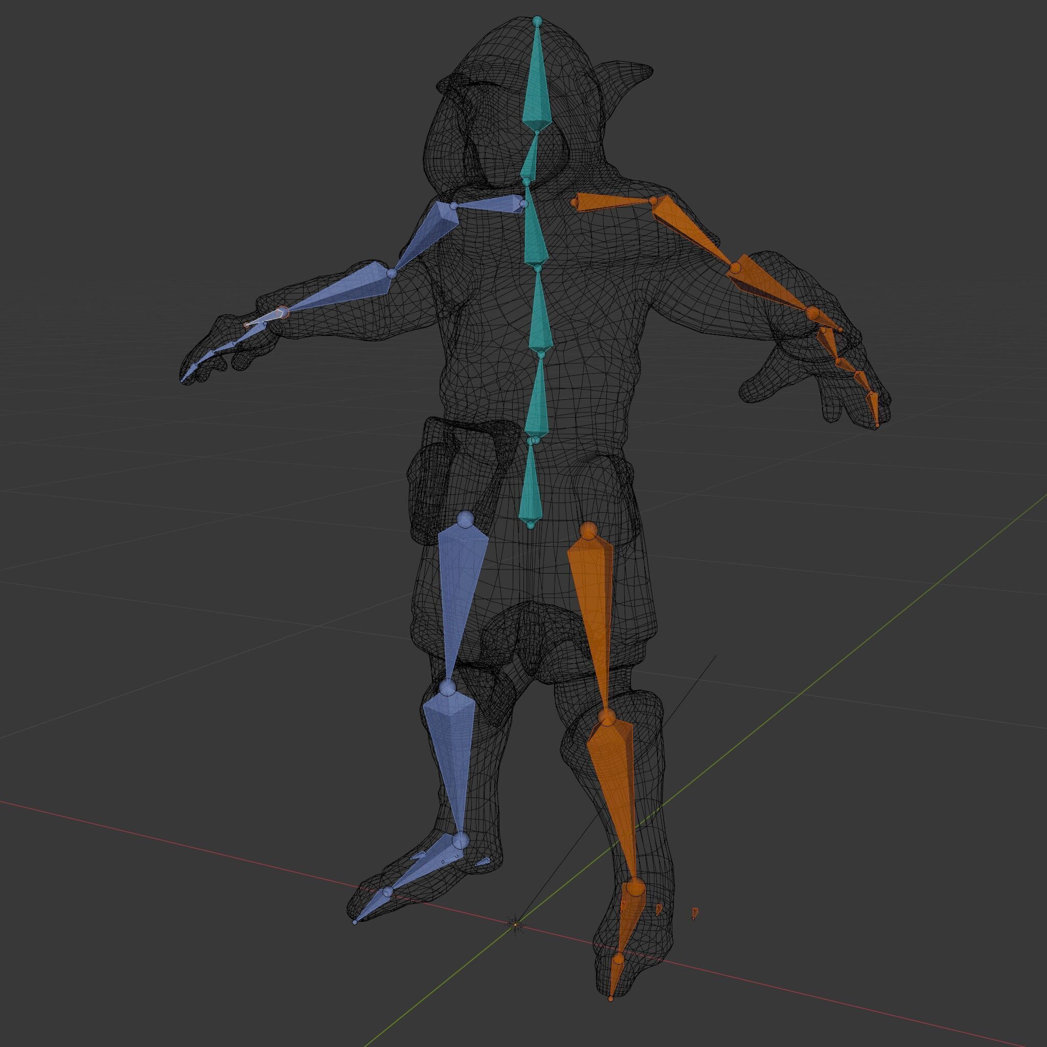 Rigged and Animated Hooded Goblin Warrior D Character Model Low-poly 3D model_6