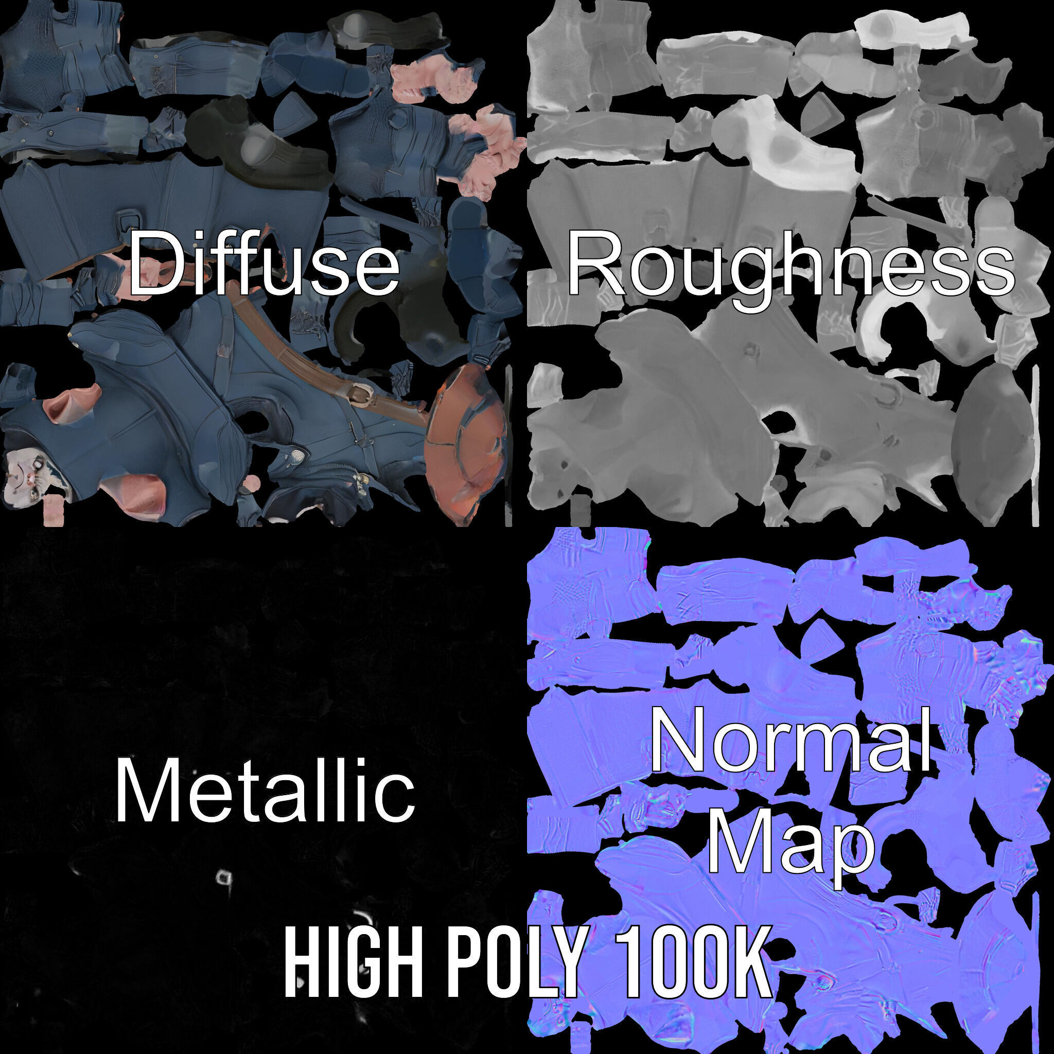 Rigged and Animated Hooded Goblin Warrior D Character Model Low-poly 3D model_3