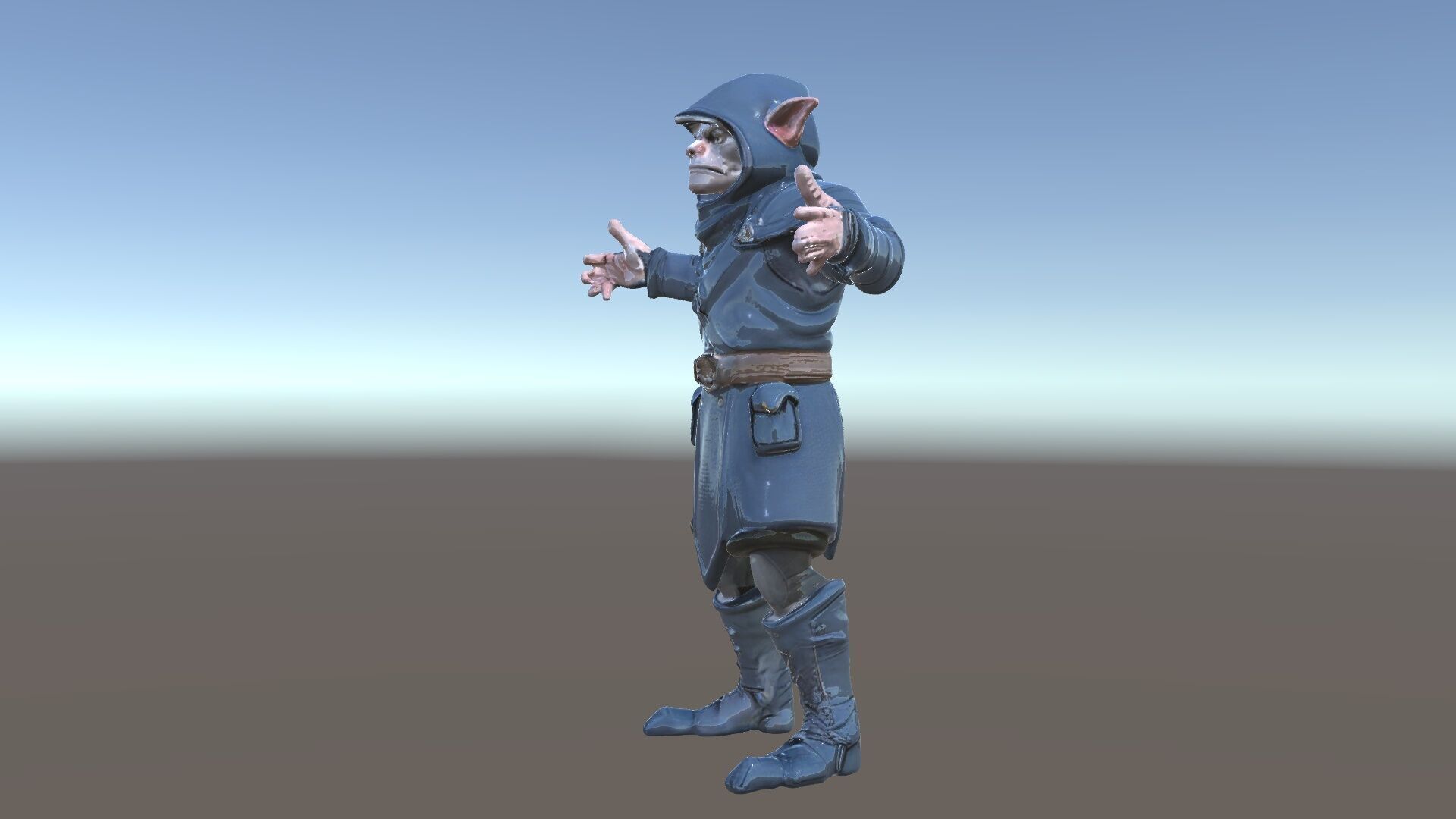 Rigged and Animated Hooded Goblin Warrior D Character Model Low-poly 3D model_5
