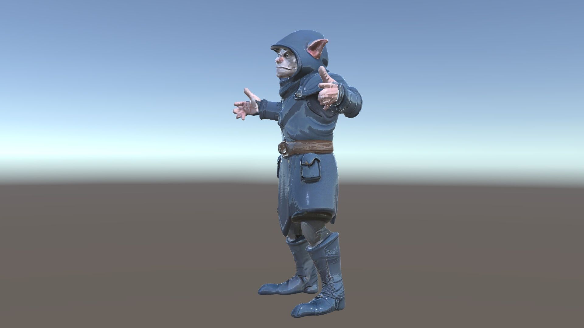 Rigged and Animated Hooded Goblin Warrior D Character Model Low-poly 3D model_38