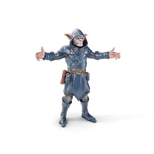 Rigged and Animated Hooded Goblin Warrior D Character Model Low-poly 3D model