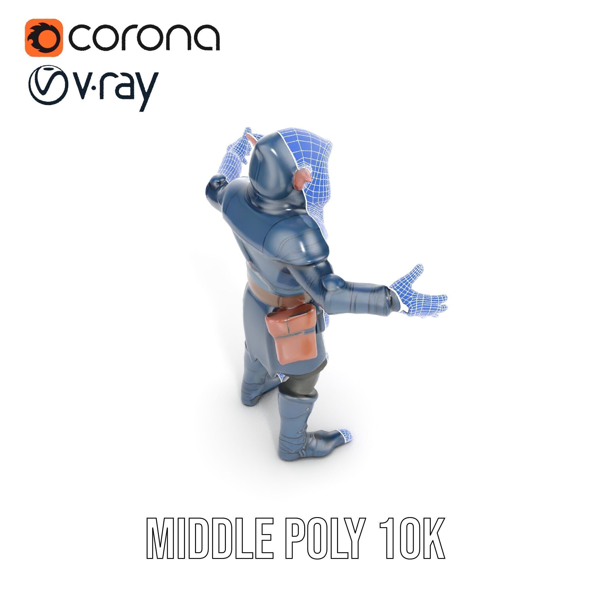 Rigged and Animated Hooded Goblin Warrior D Character Model Low-poly 3D model_31