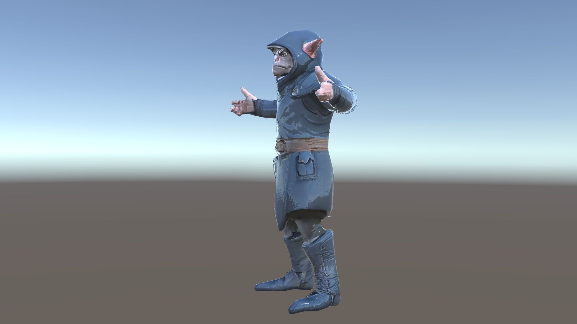 Rigged and Animated Hooded Goblin Warrior D Character Model Low-poly 3D model_35