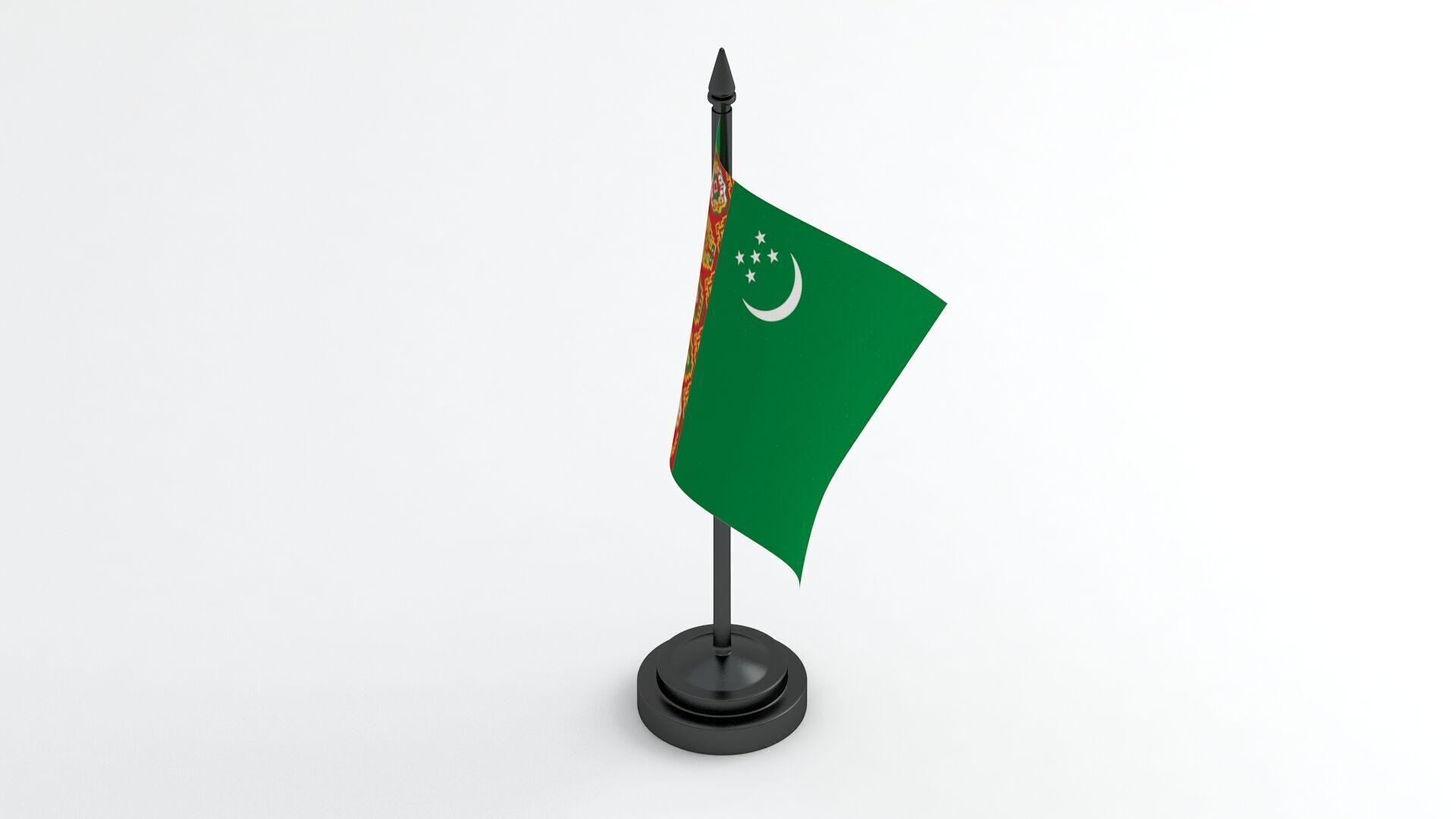 Table Flag Turkmenistan 3D model_3