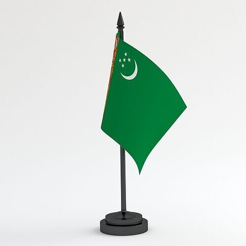 Table Flag Turkmenistan 3D model