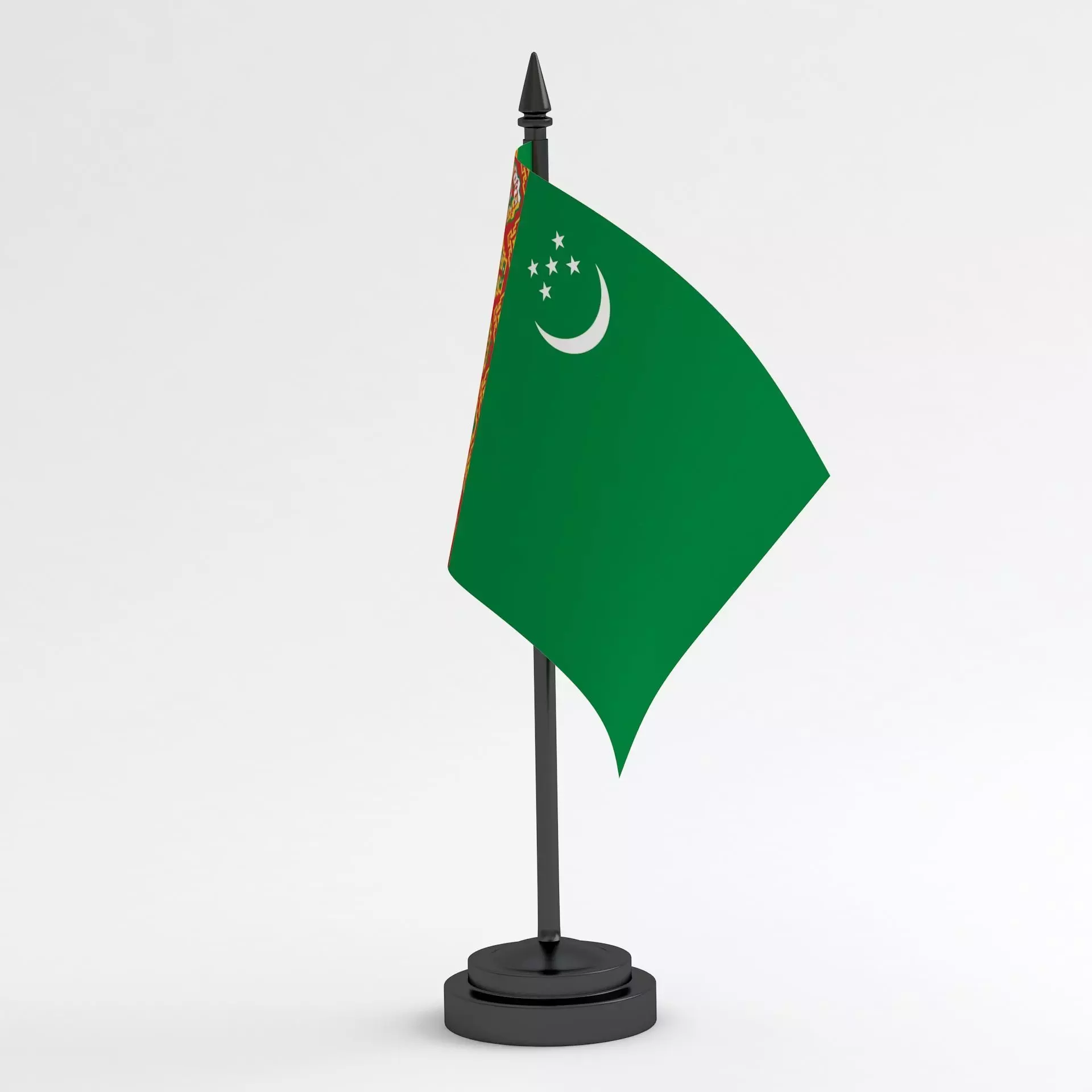 Table Flag Turkmenistan 3D model_0