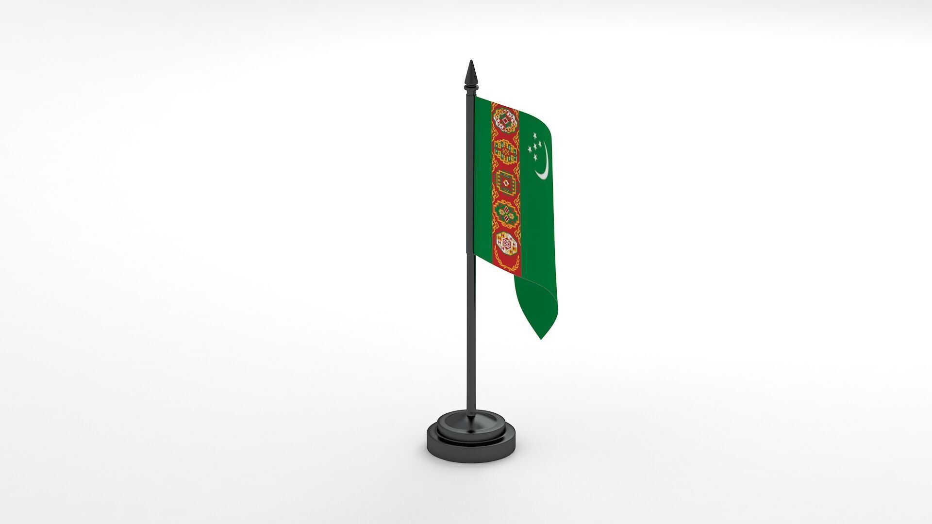 Table Flag Turkmenistan 3D model_5