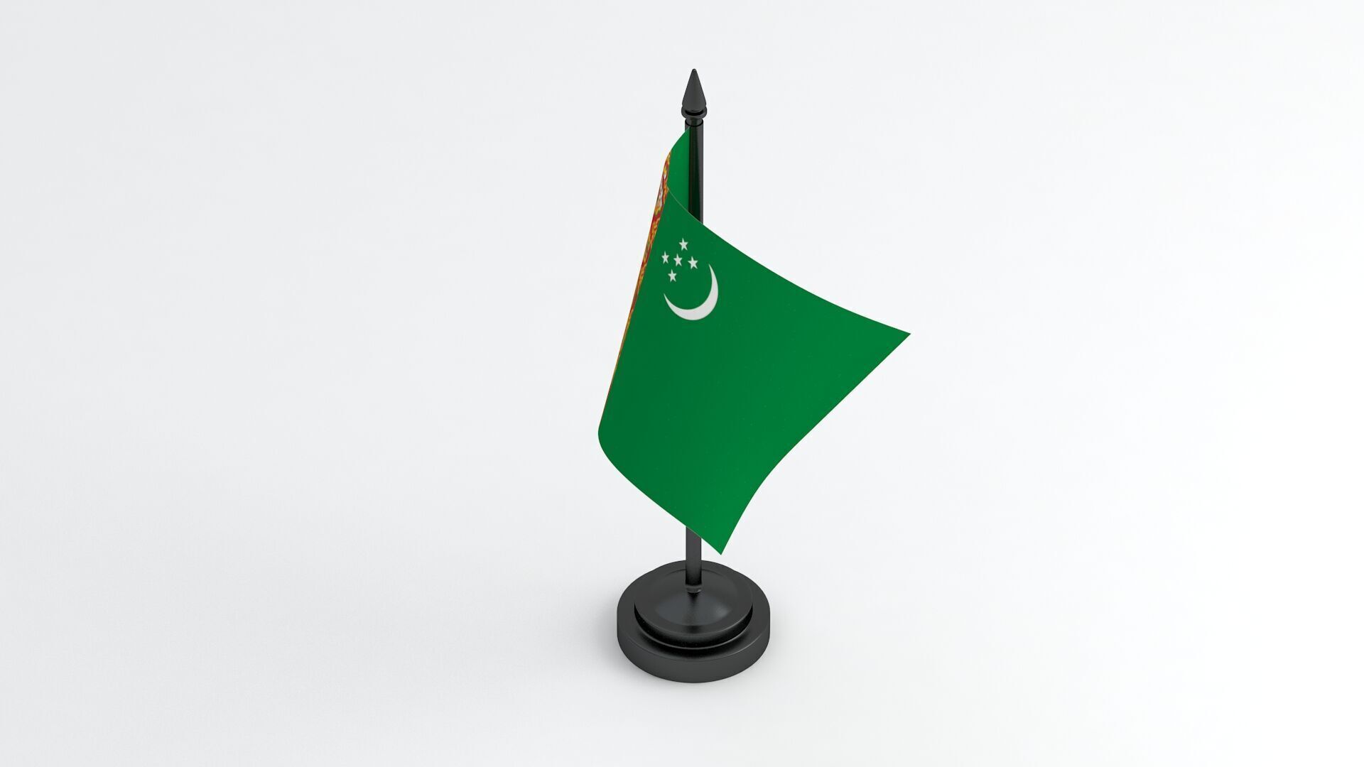 Table Flag Turkmenistan 3D model_4