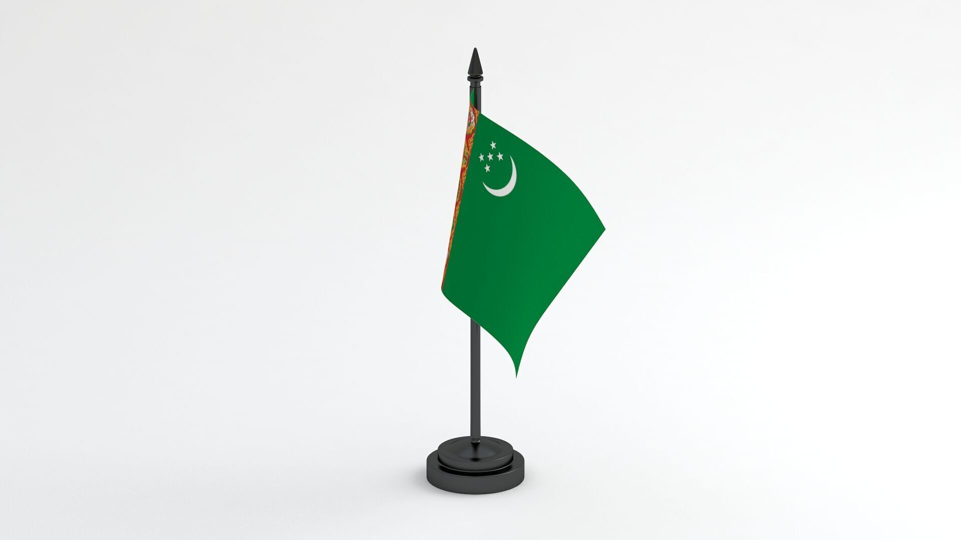 Table Flag Turkmenistan 3D model_1