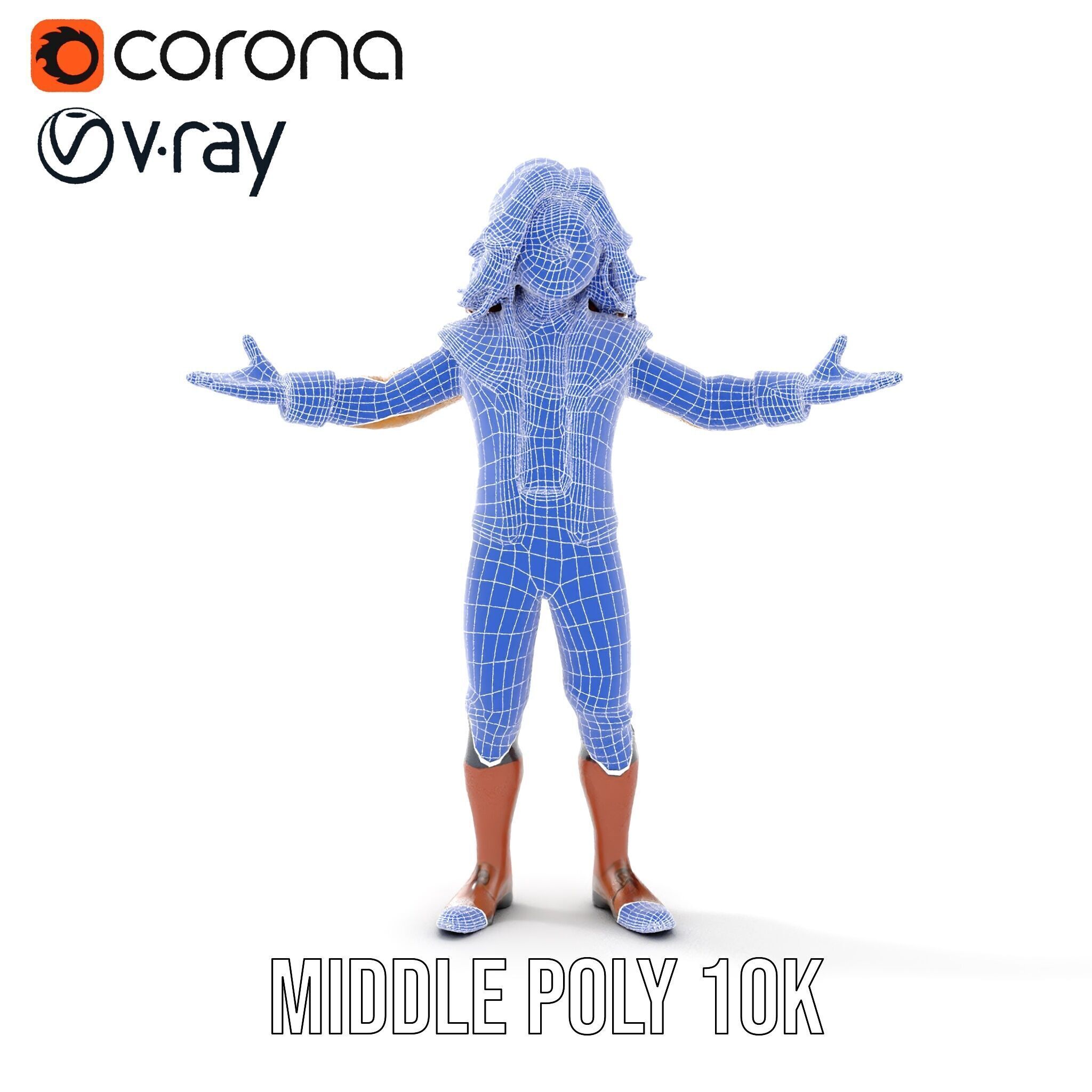 Young Adventurer Character Rigged and Animated Low-poly 3D model_36