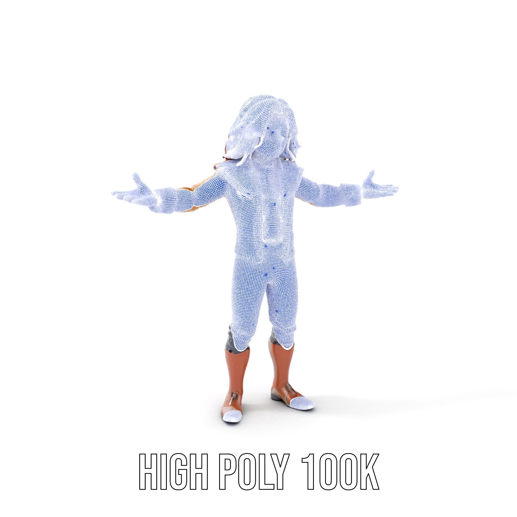 Young Adventurer Character Rigged and Animated Low-poly 3D model_4