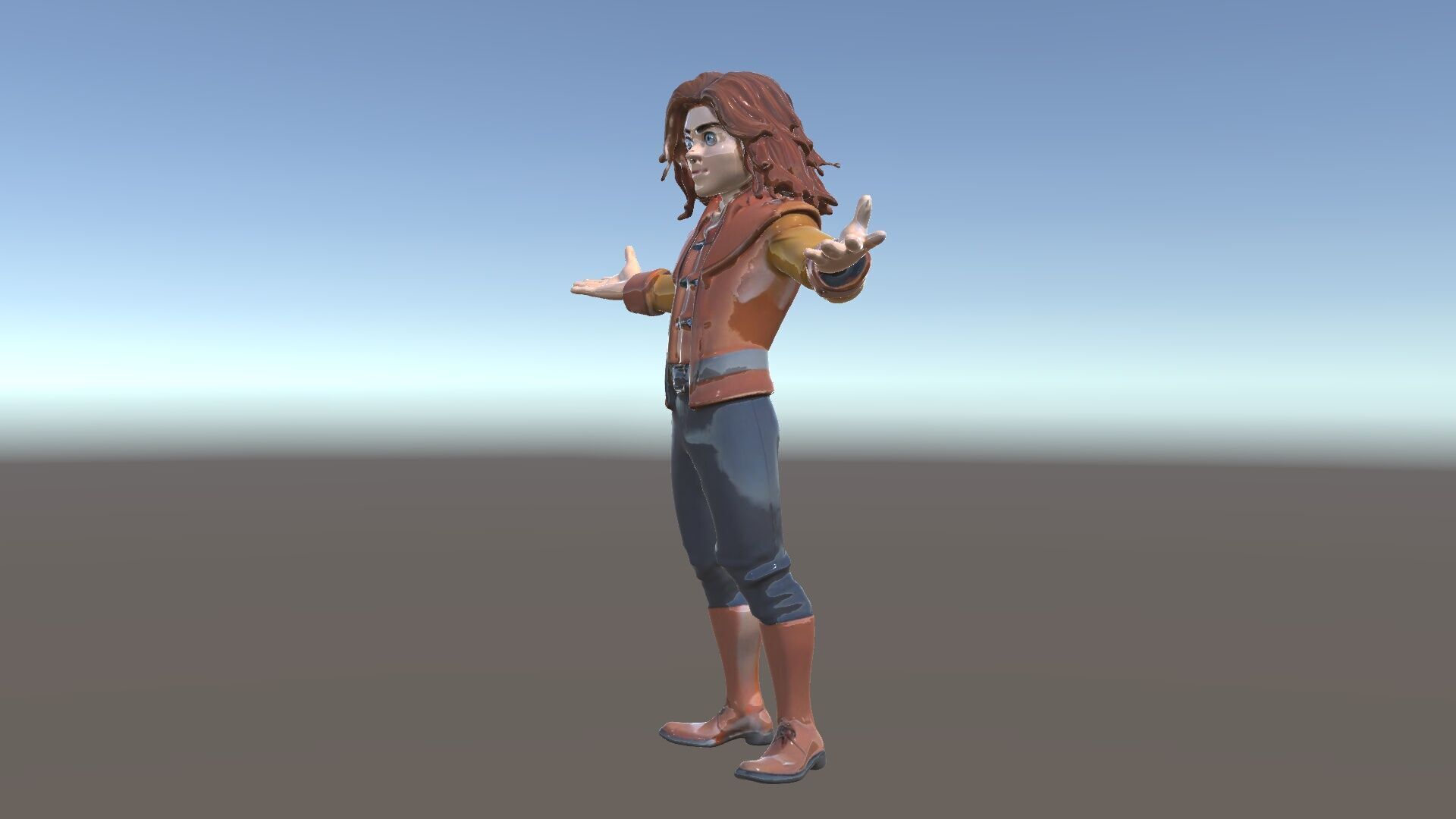 Young Adventurer Character Rigged and Animated Low-poly 3D model_5