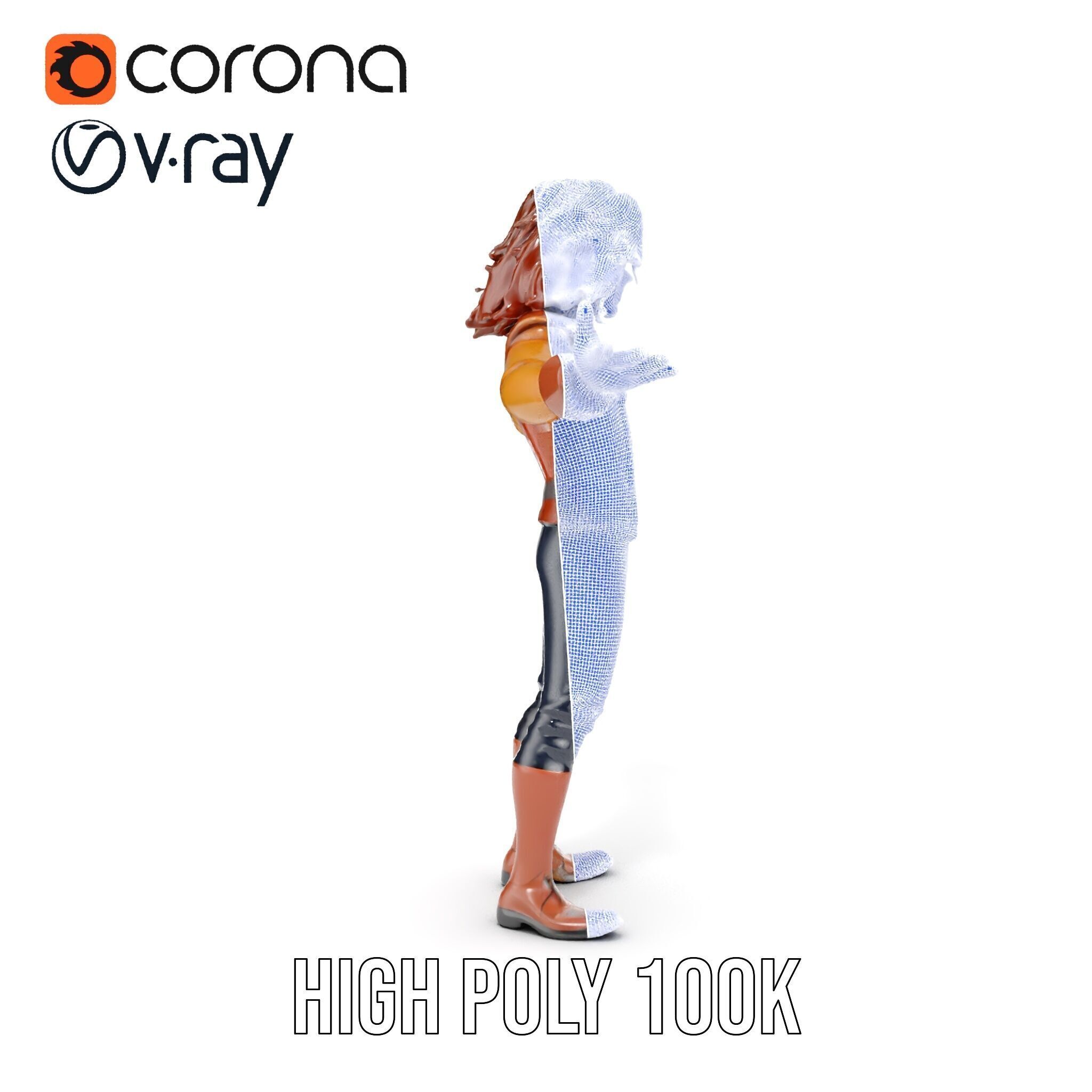 Young Adventurer Character Rigged and Animated Low-poly 3D model_37