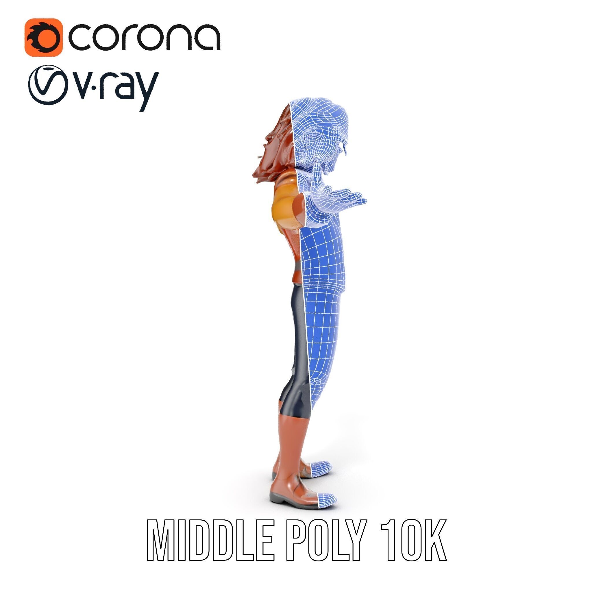 Young Adventurer Character Rigged and Animated Low-poly 3D model_23