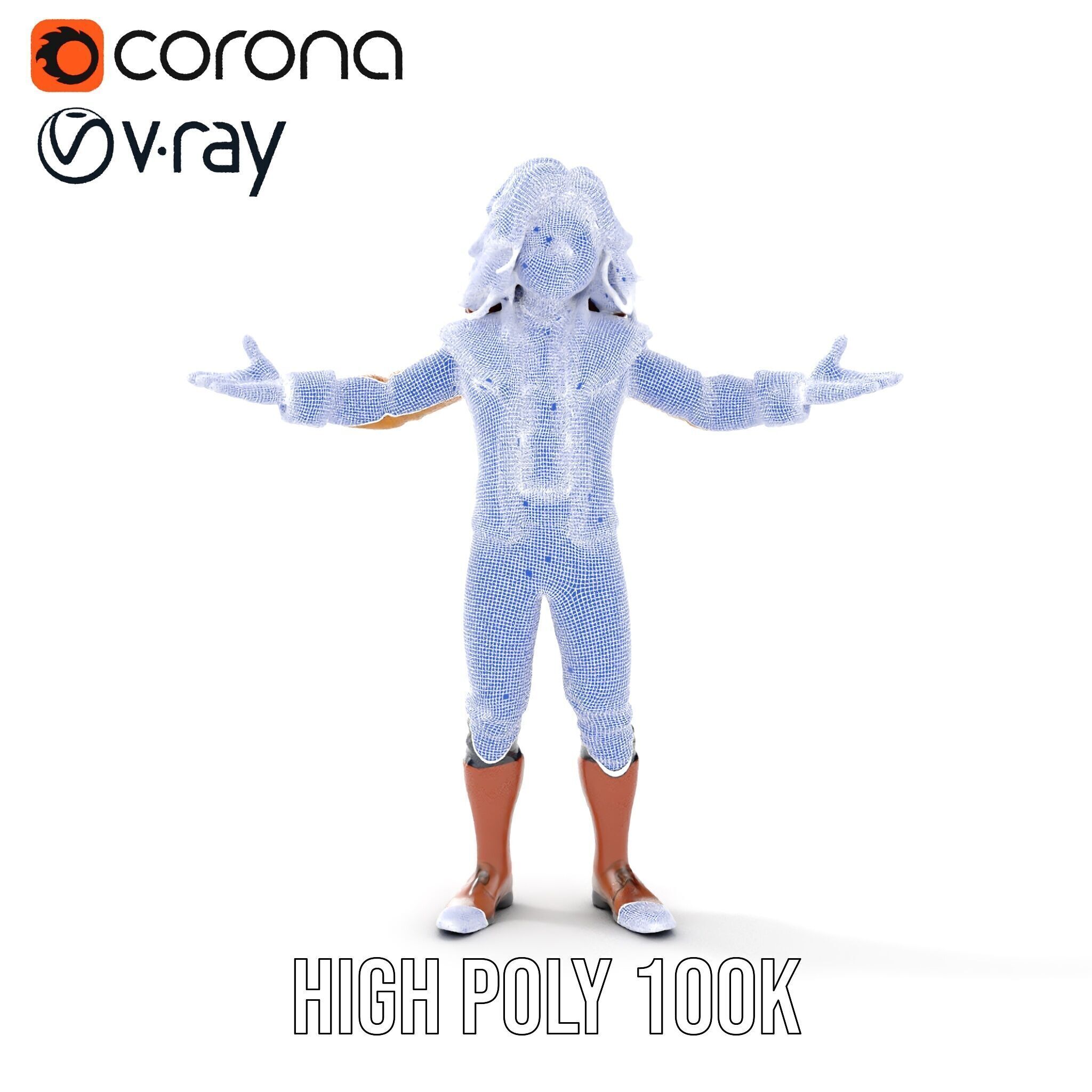 Young Adventurer Character Rigged and Animated Low-poly 3D model_39