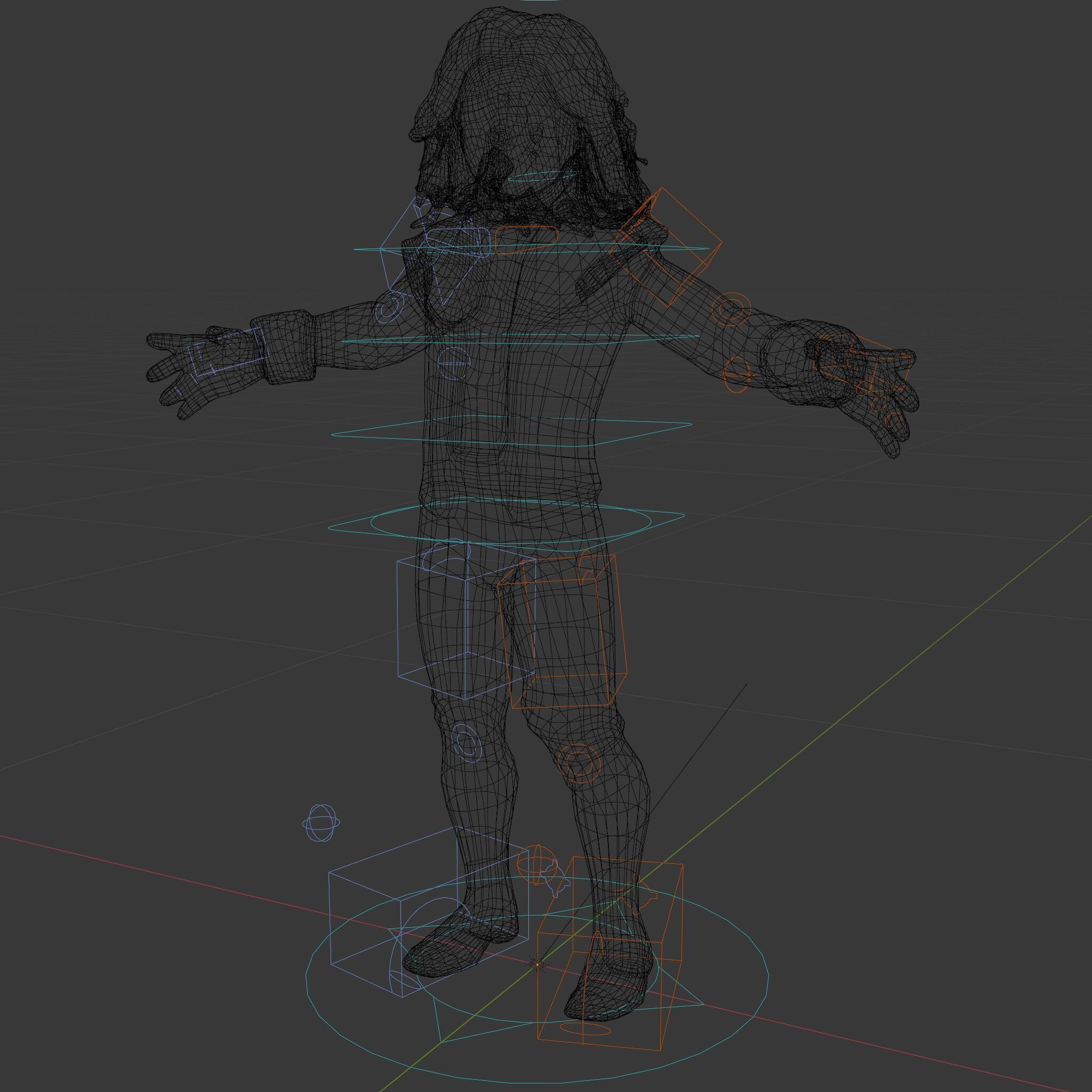 Young Adventurer Character Rigged and Animated Low-poly 3D model_9