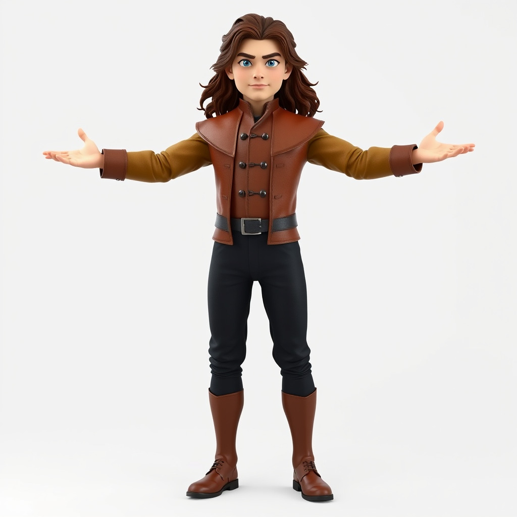 Young Adventurer Character Rigged and Animated Low-poly 3D model_2