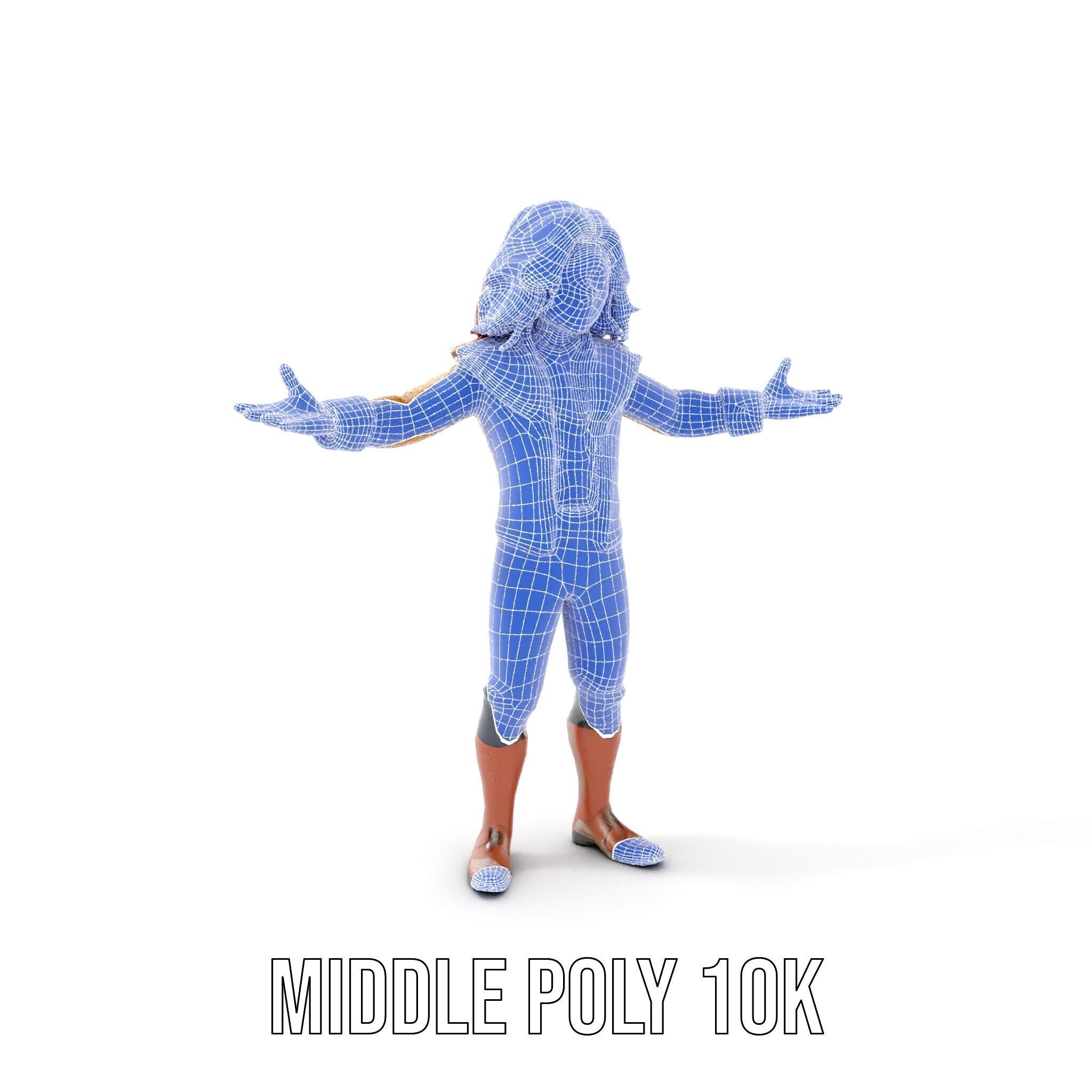 Young Adventurer Character Rigged and Animated Low-poly 3D model_34