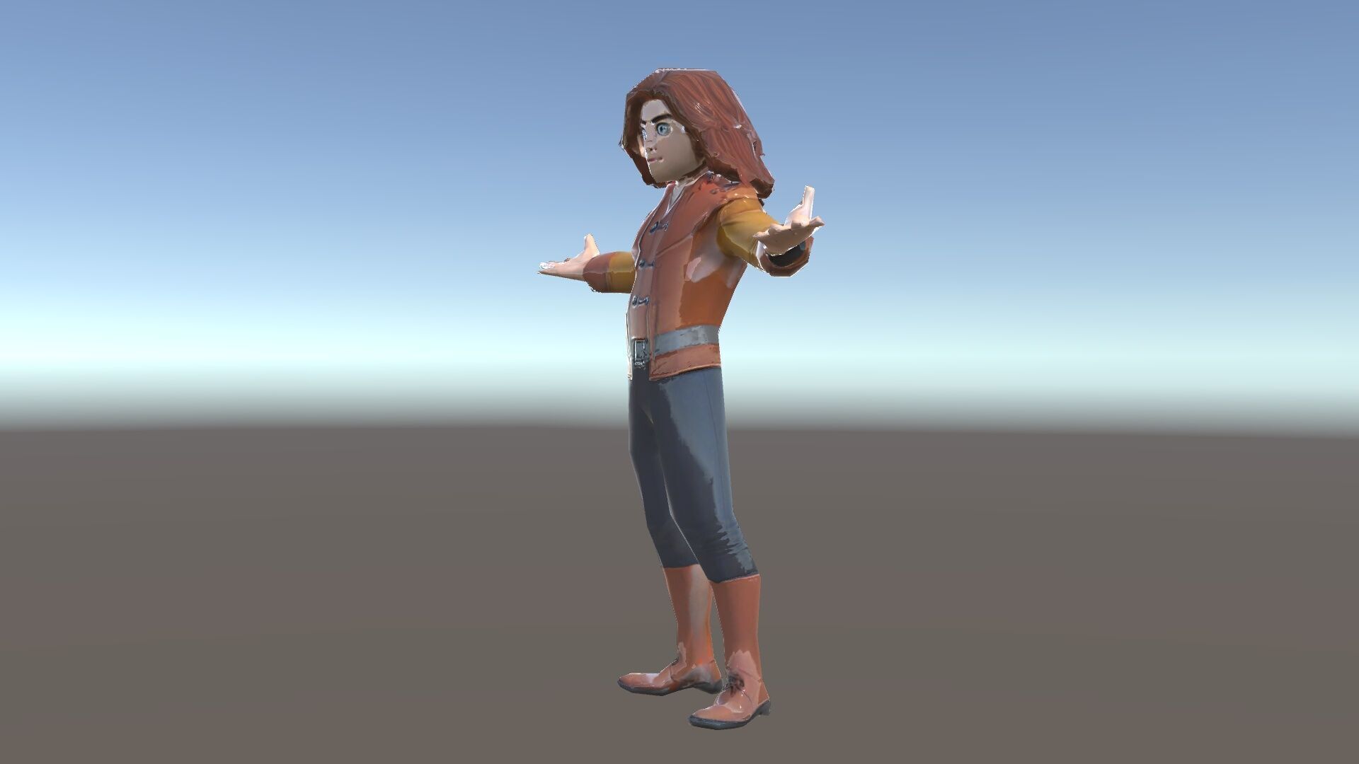 Young Adventurer Character Rigged and Animated Low-poly 3D model_35