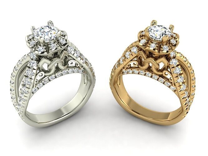 solitaire ring 3D print model