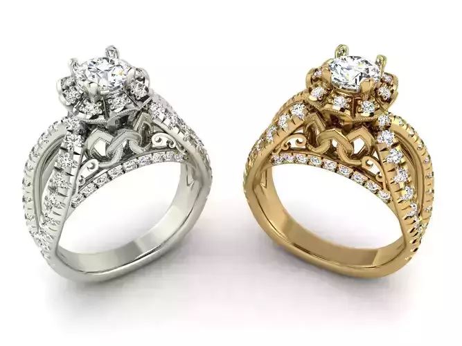 solitaire ring 3D print model