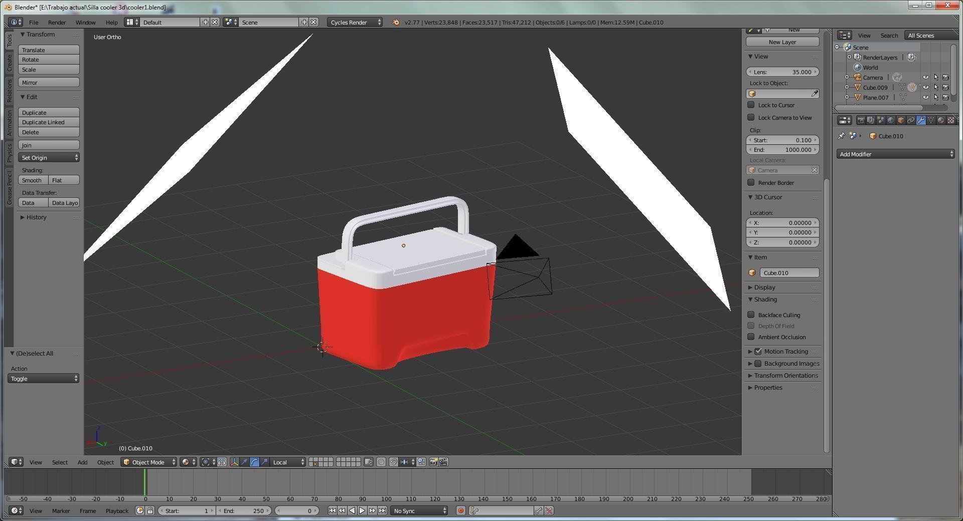 Cooler Portable Igloo Low-poly 3D model_1