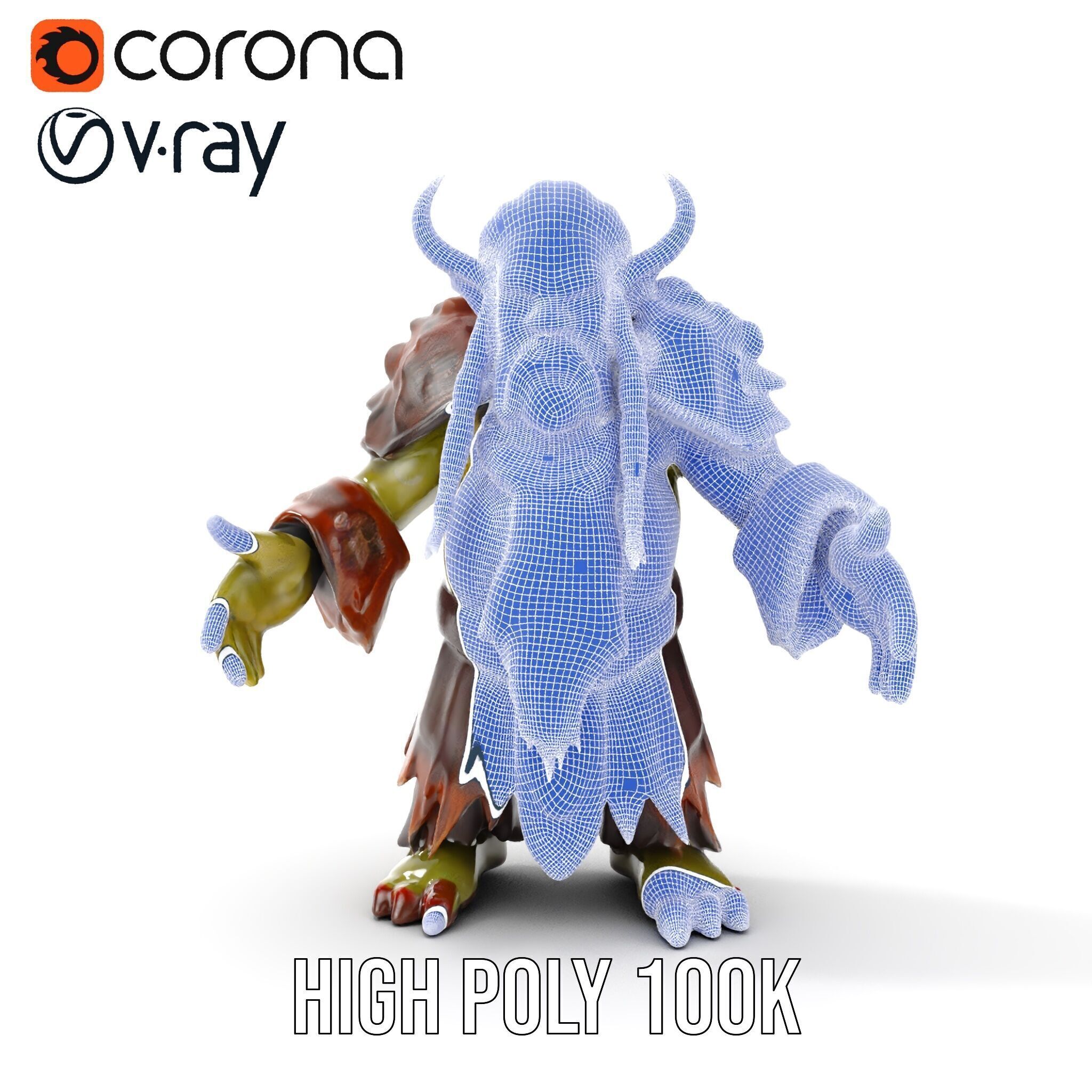 Elder Orc Warrior Rigged and Animated D Character Model Low-poly 3D model_32